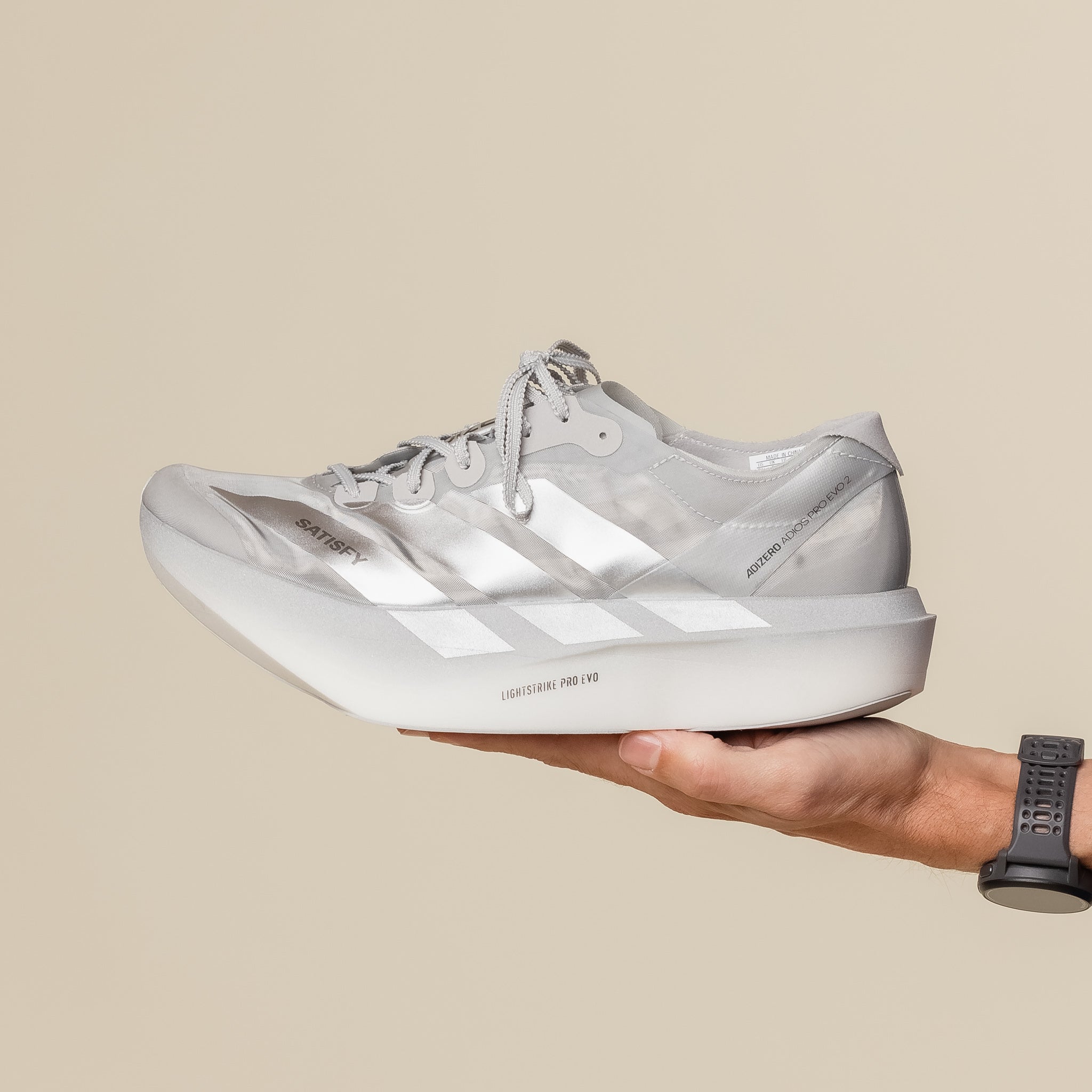 Adidas x Satisfy - Adizero Adios Pro Evo 2 - Silver Met
