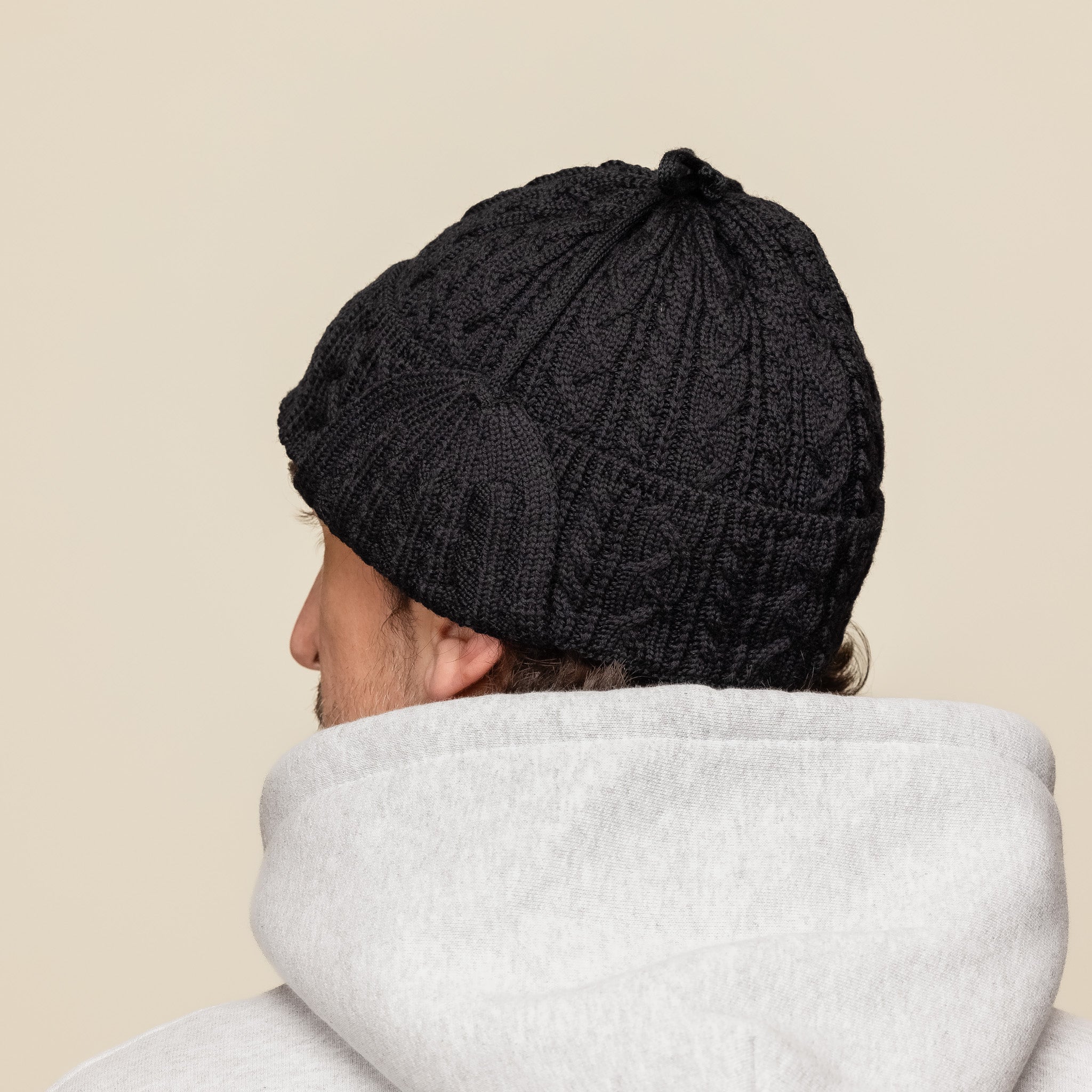 Found Feather - Elias Knit Merino Flight Cap - Black