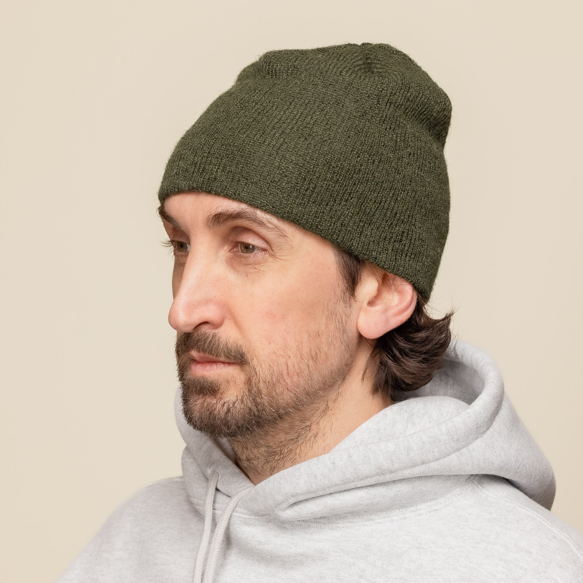 Found Feather - Mohair Skully Beanie - Green