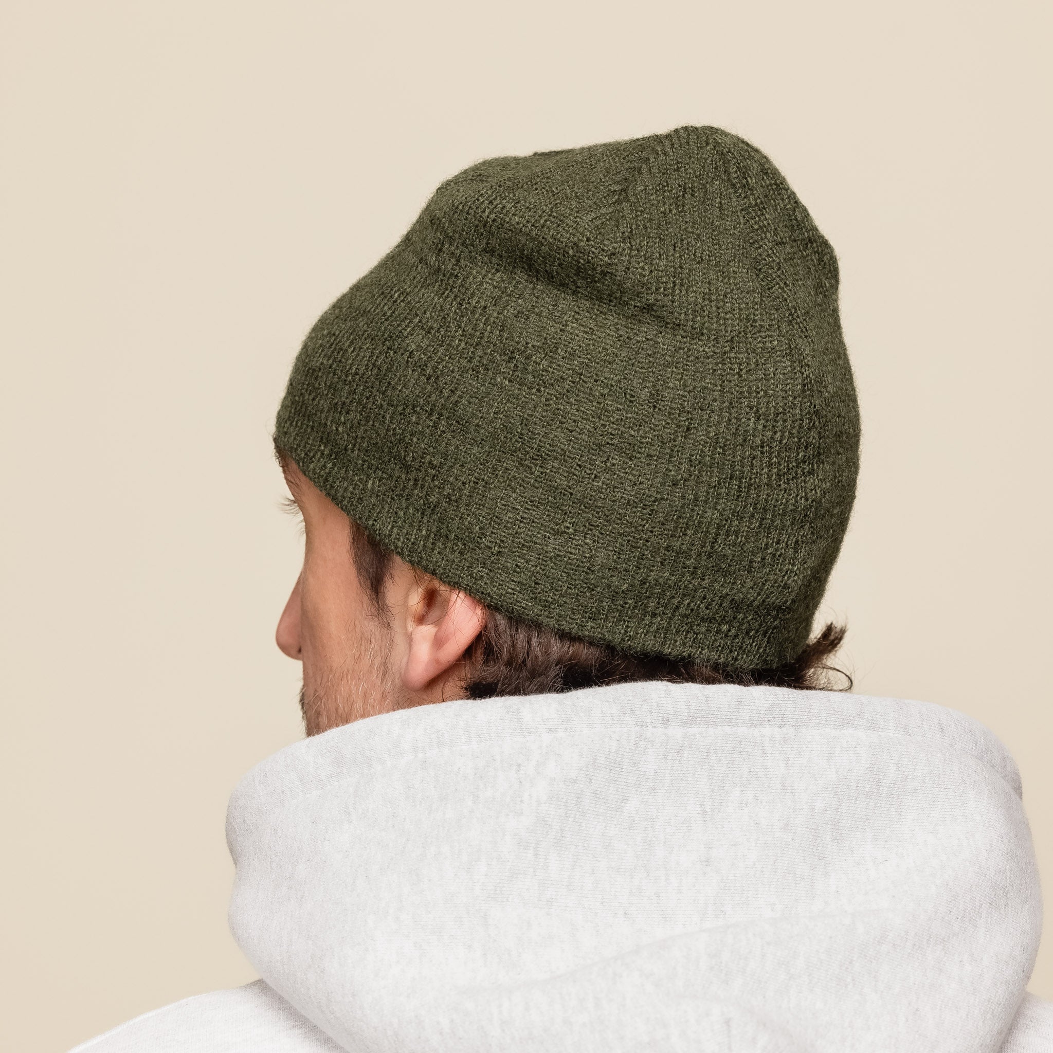 Found Feather - Mohair Skully Beanie - Green