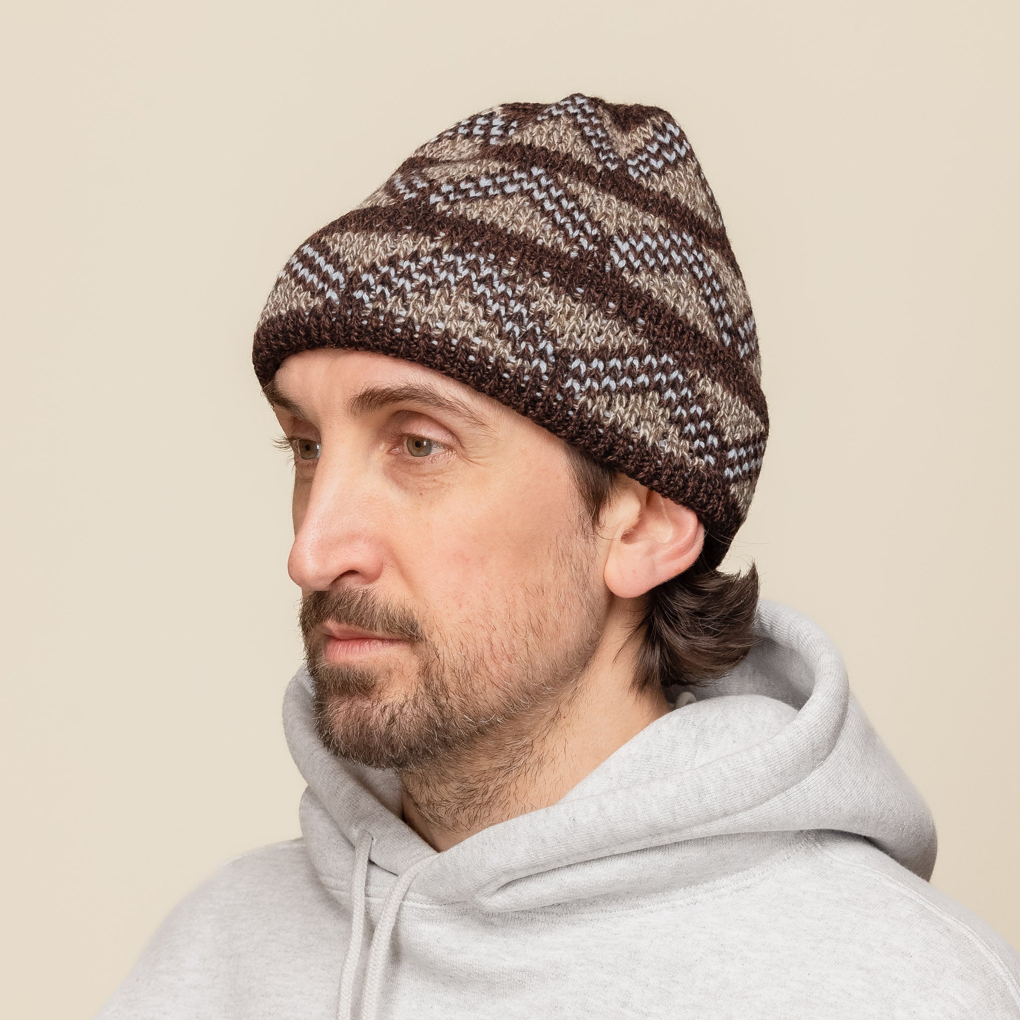 Found Feather - Geo Donegal Beanie - Brown