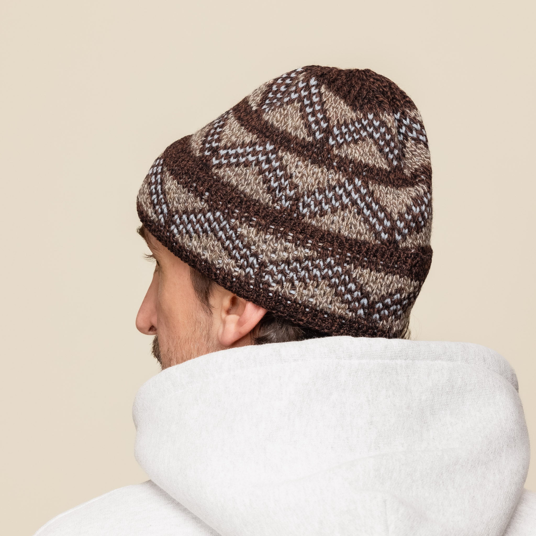 Found Feather - Geo Donegal Beanie - Brown