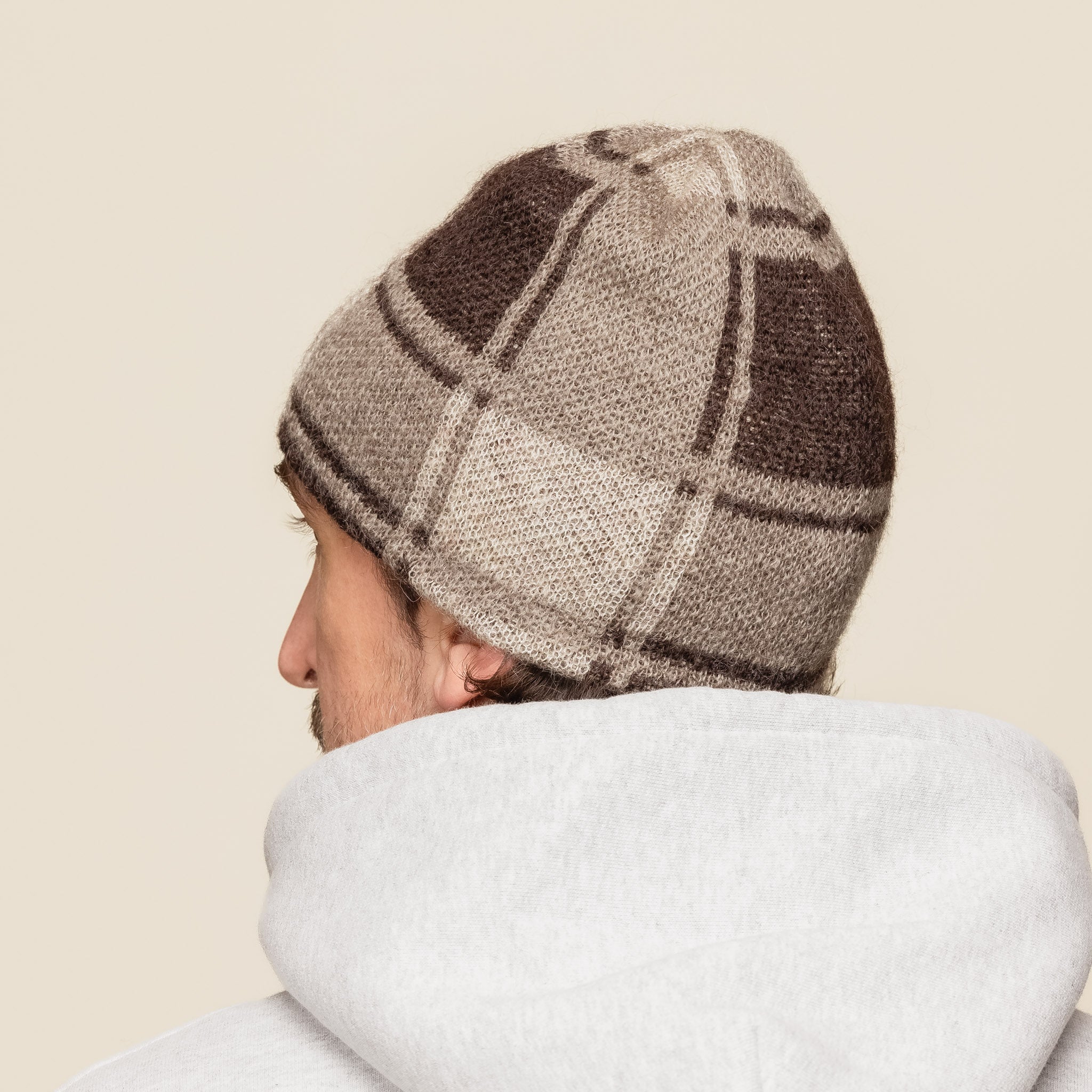 Found Feather - Mohair Plaid Skully - Brown