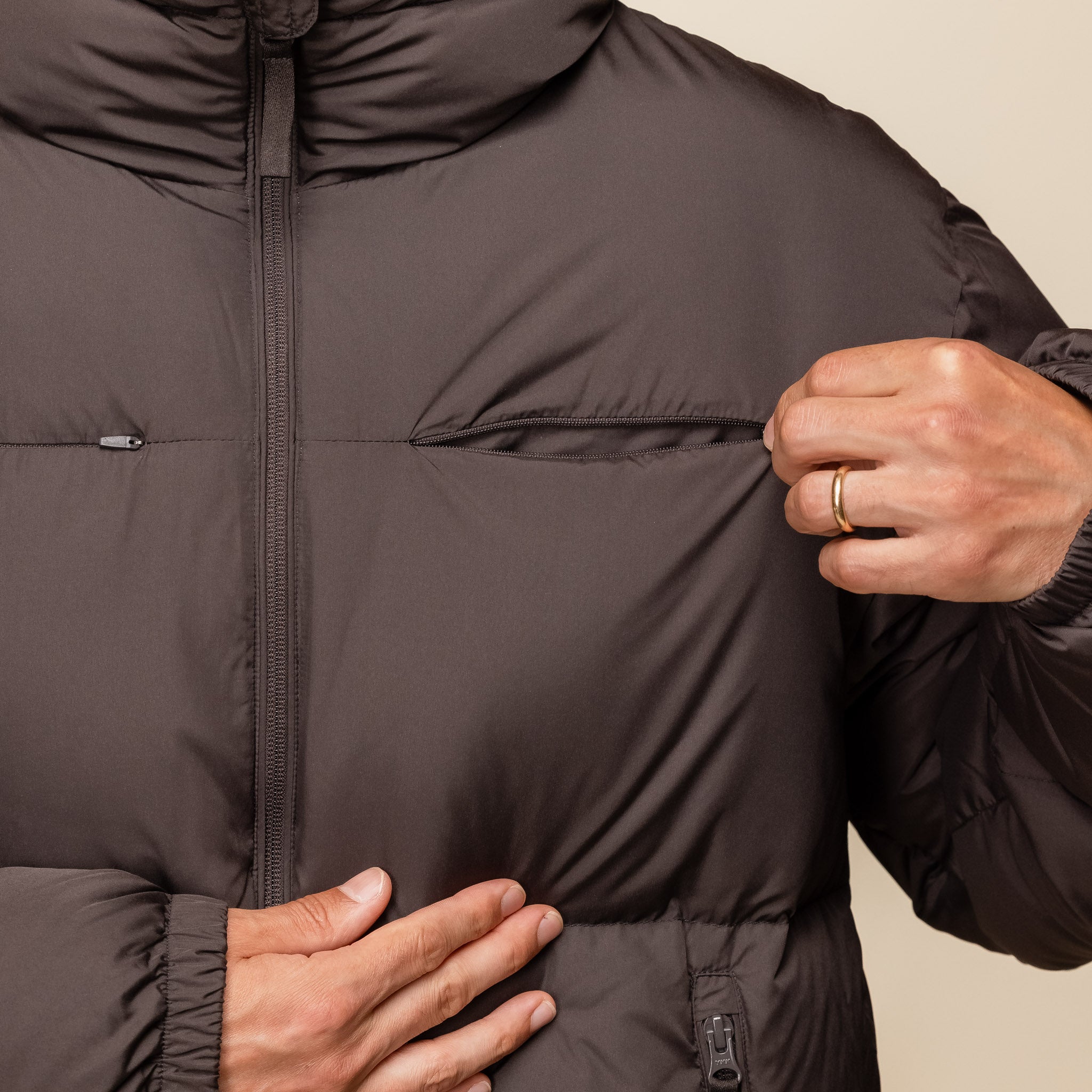 Hiking Patrol - Down Jacket - Dark Brown