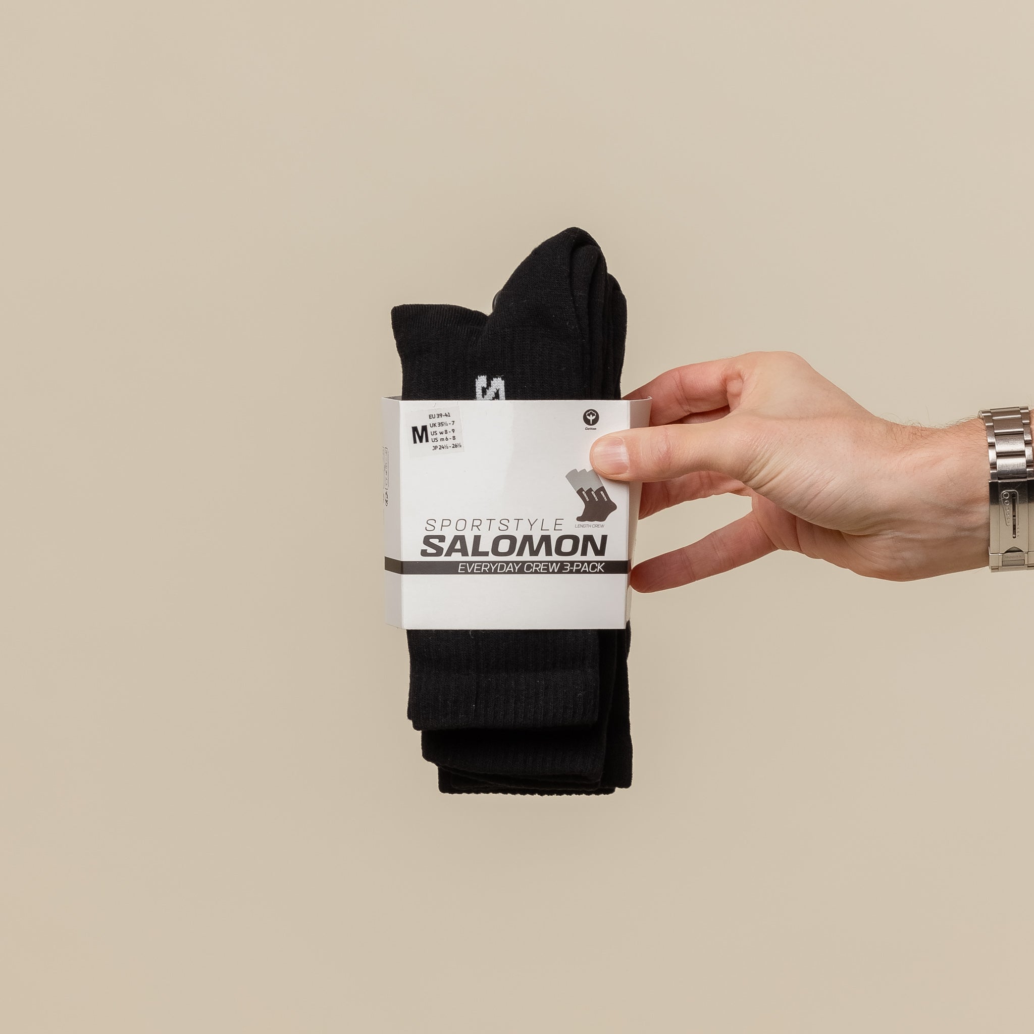 Salomon - Everyday Crew Sock 3 Pack - Black/Black/Black