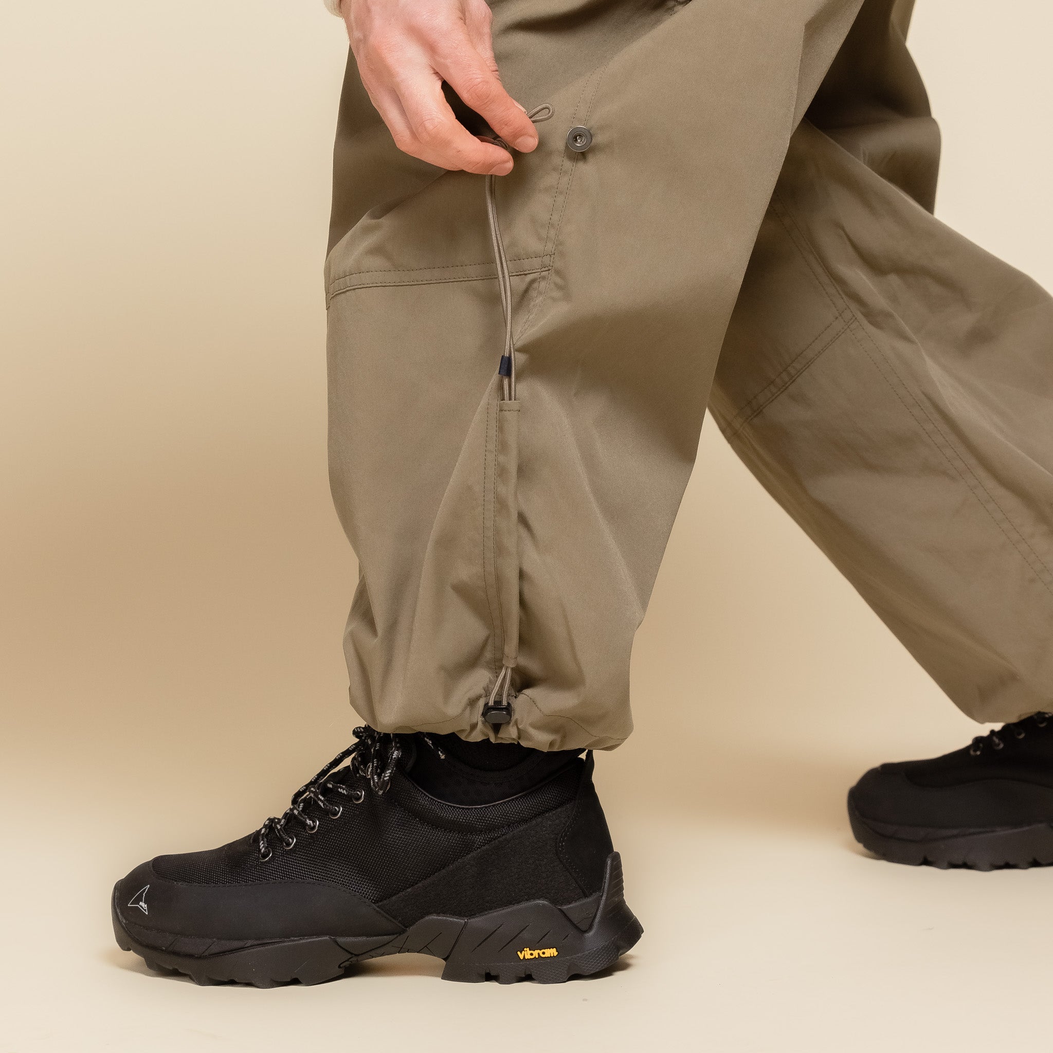 Poliquant - Changing Length Wide Pants - Grey Khaki "poliquant stockists" "poliquant pants" "poliquant website"