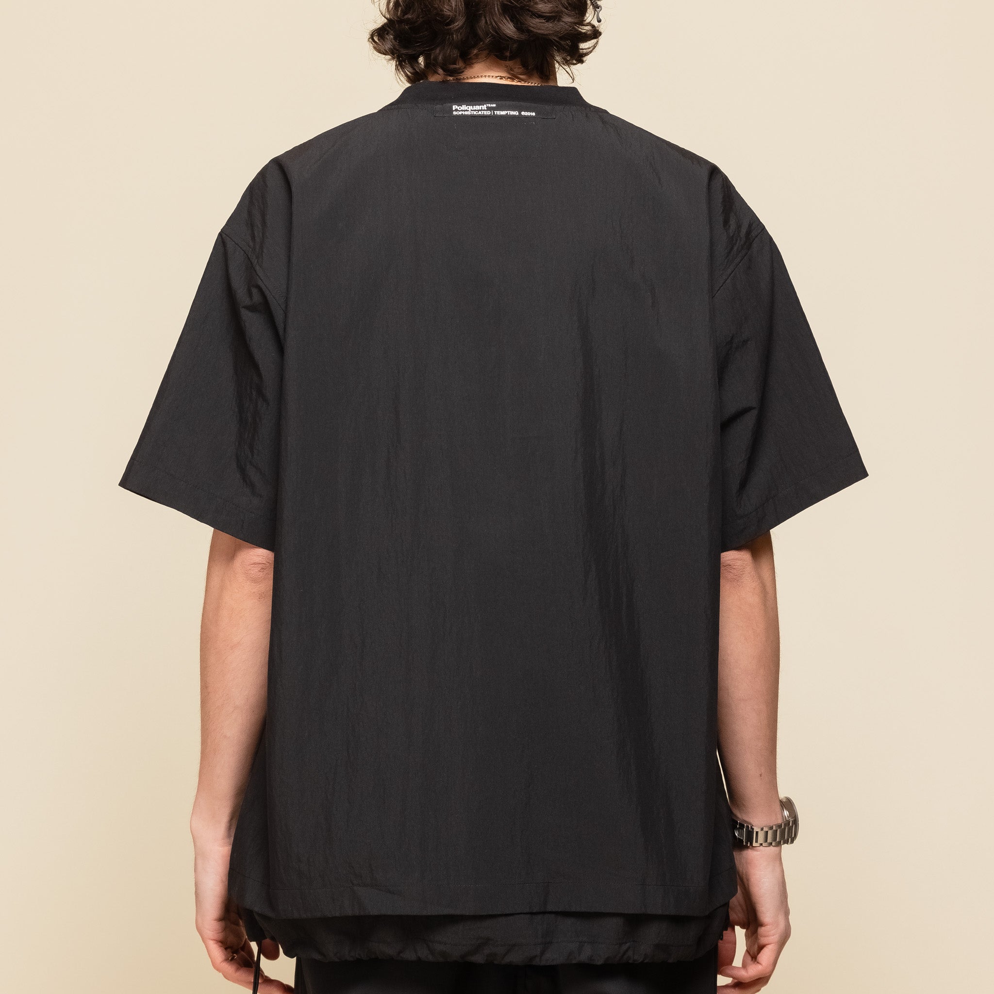 Poliquant - Deformed Windbreaker T-Shirt With Ventilation - Black "poliquant stockist" "poliquant website" "poliquant t-shirt"