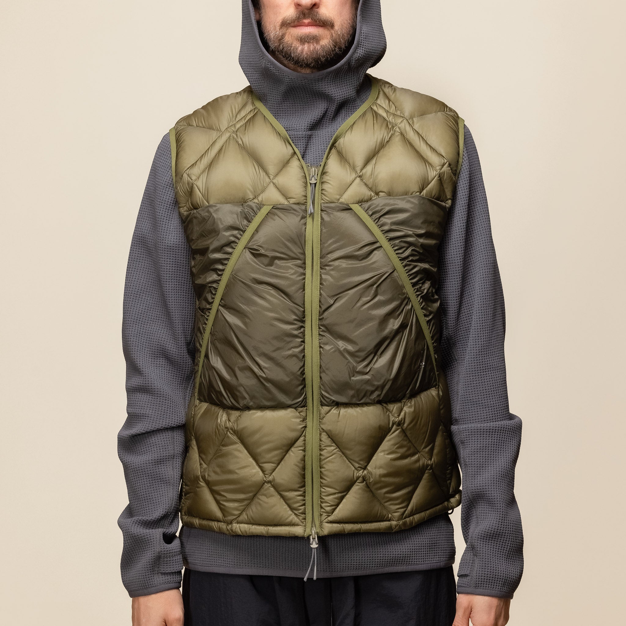 Roa Hiking - Light Down Vest Jacket - Olive Branch