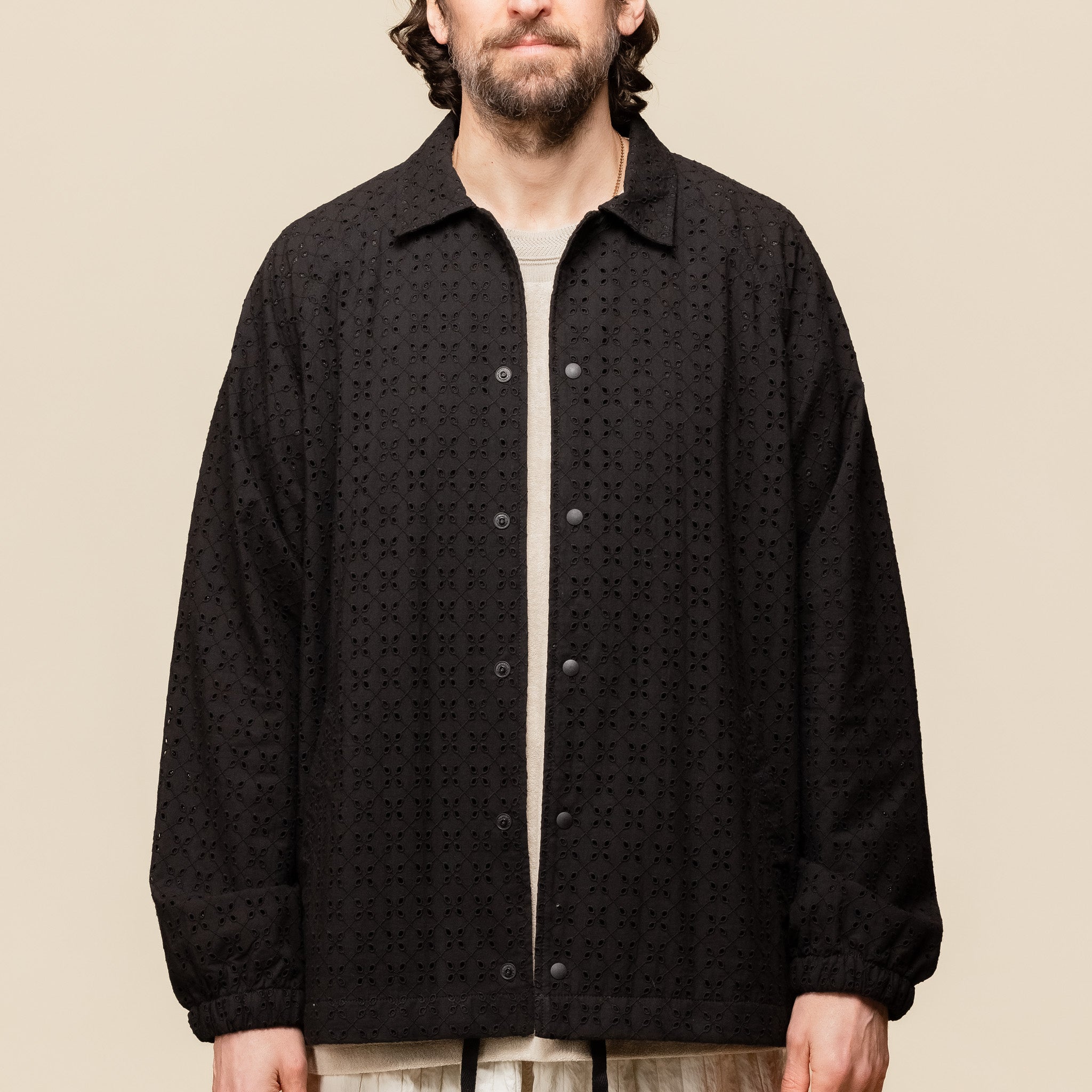 Merely Made - Premium Flower Lace Coach Jacket - Black "merely made website" "merely made stockists"