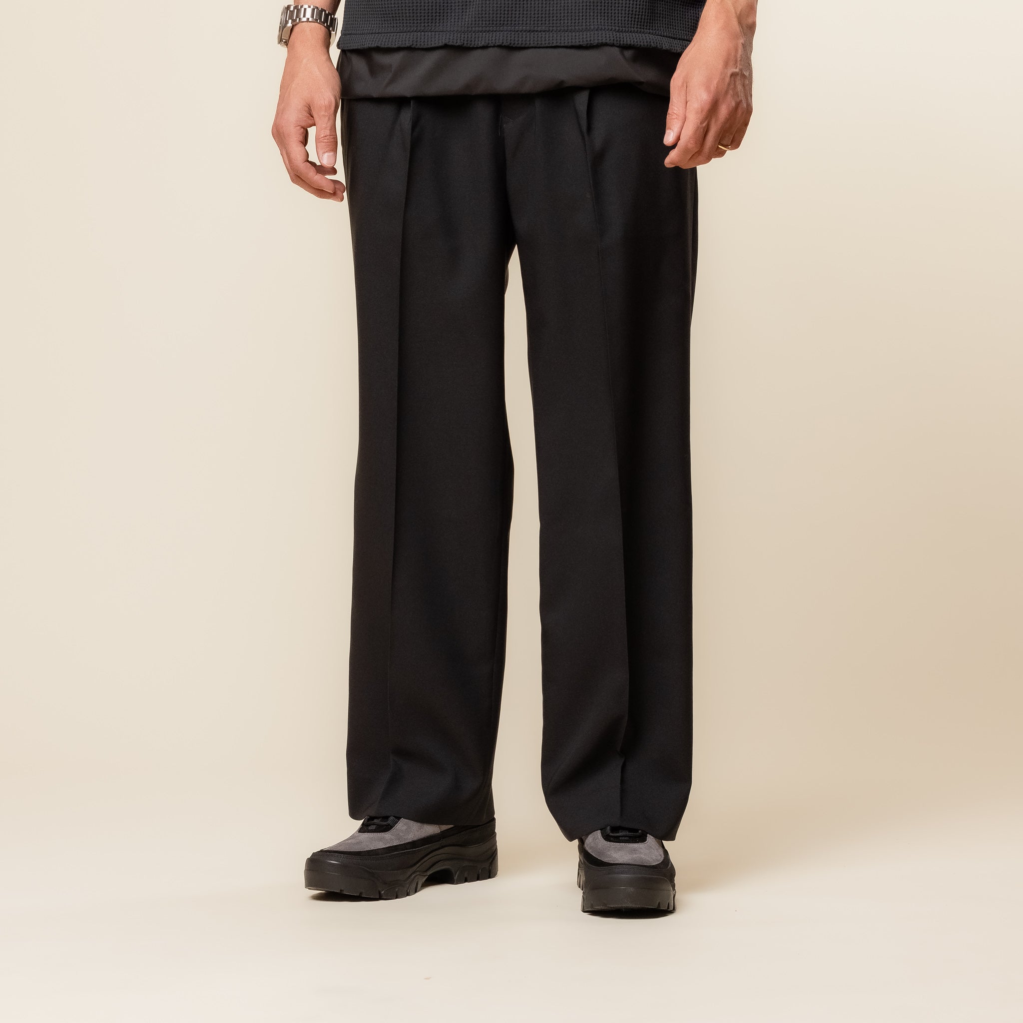 Meanswhile - Adjustable Basic Pants - Off Black