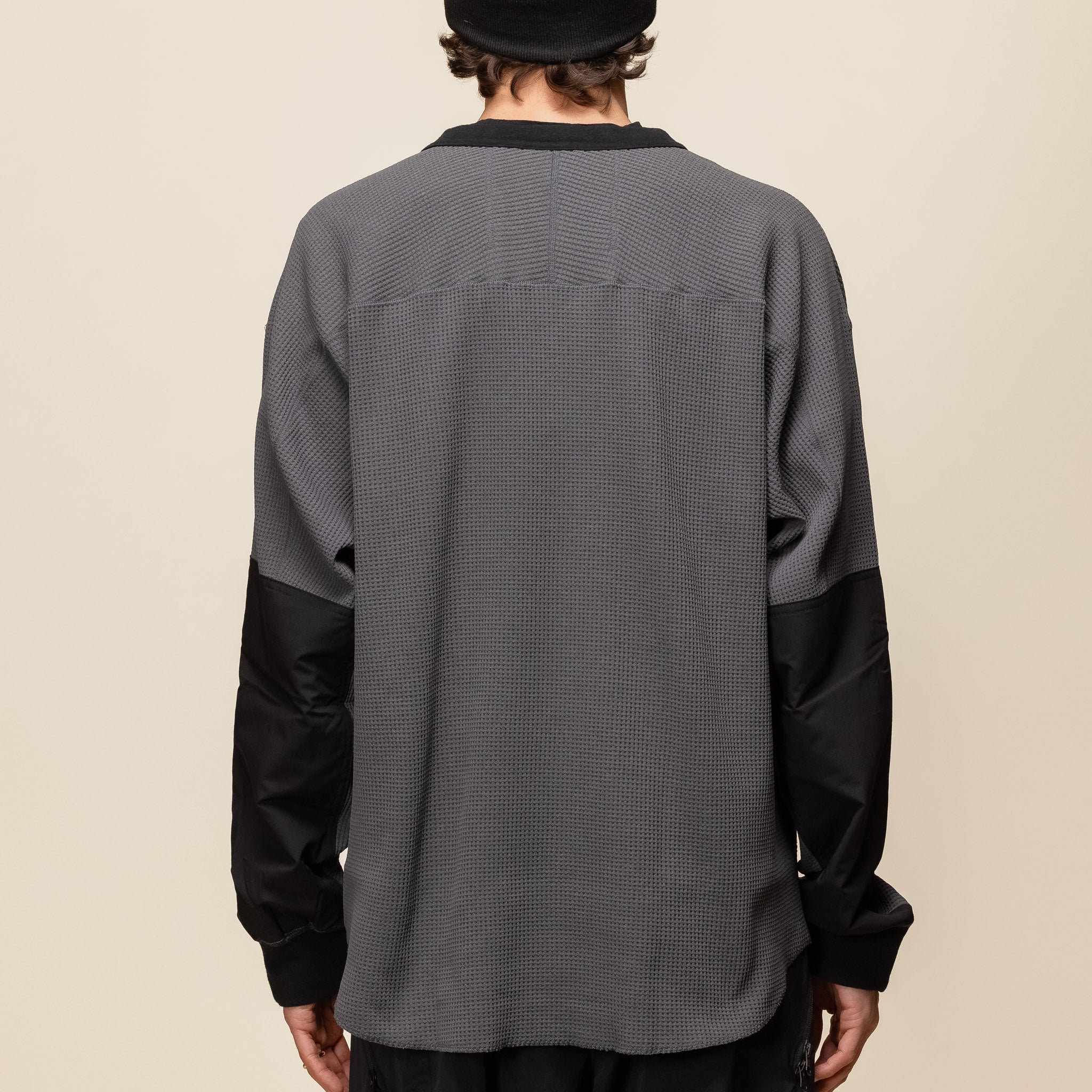 Meanswhile - SOLOTEX® Waffle L/S T-Shirt - Charcoal MW-CT24202