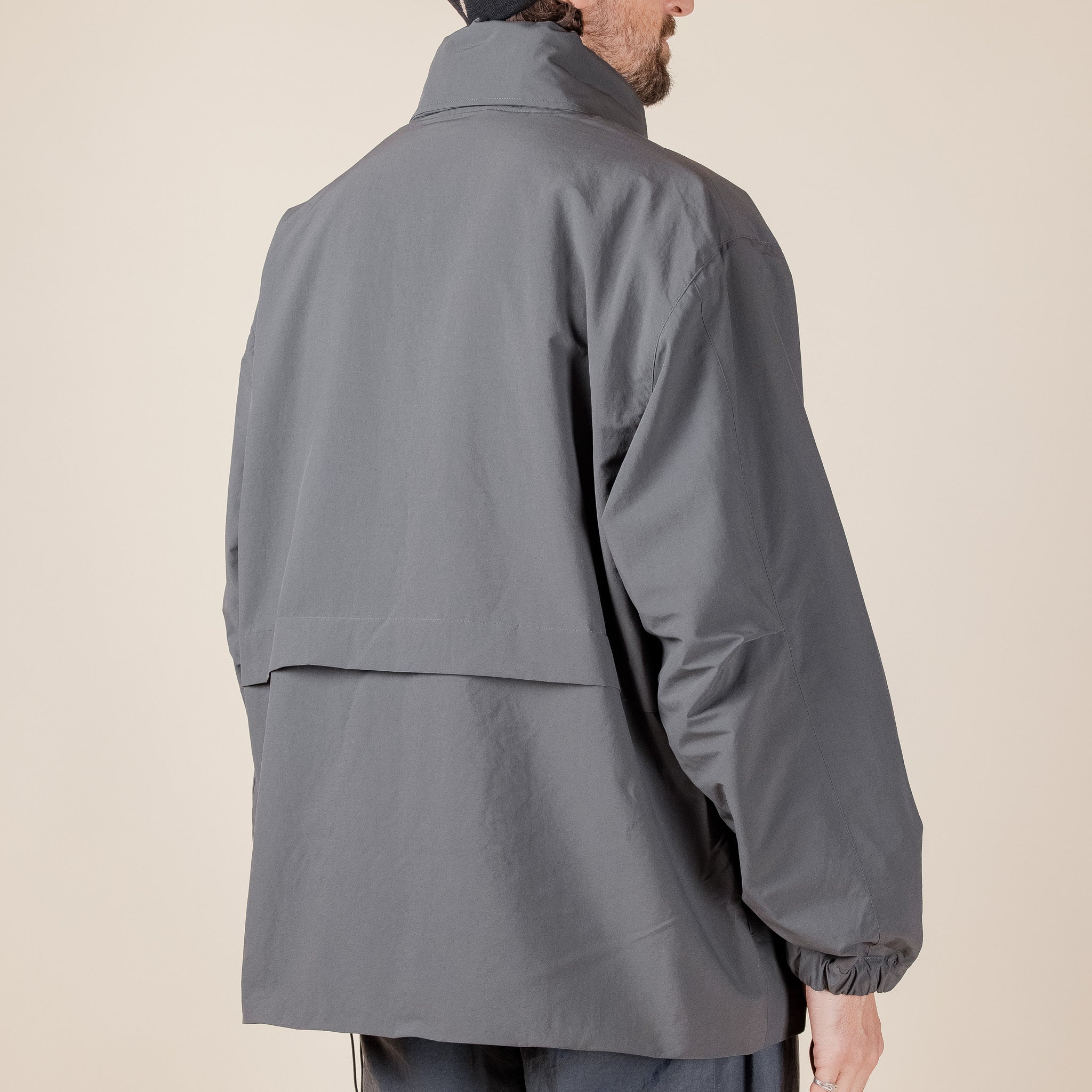 BL01233OS Still by Hand - Stand Collar Field Jacket - Blue Grey Media 1 of 6