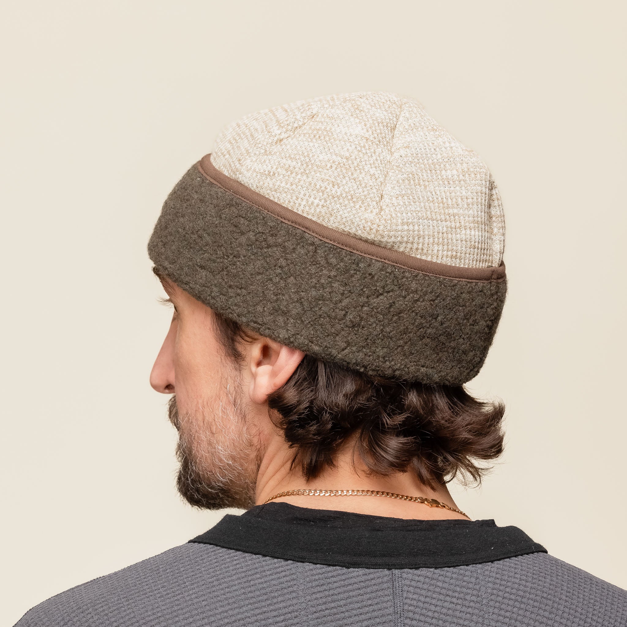 Found Feather - 2 Tone Beanie - Brown Olive