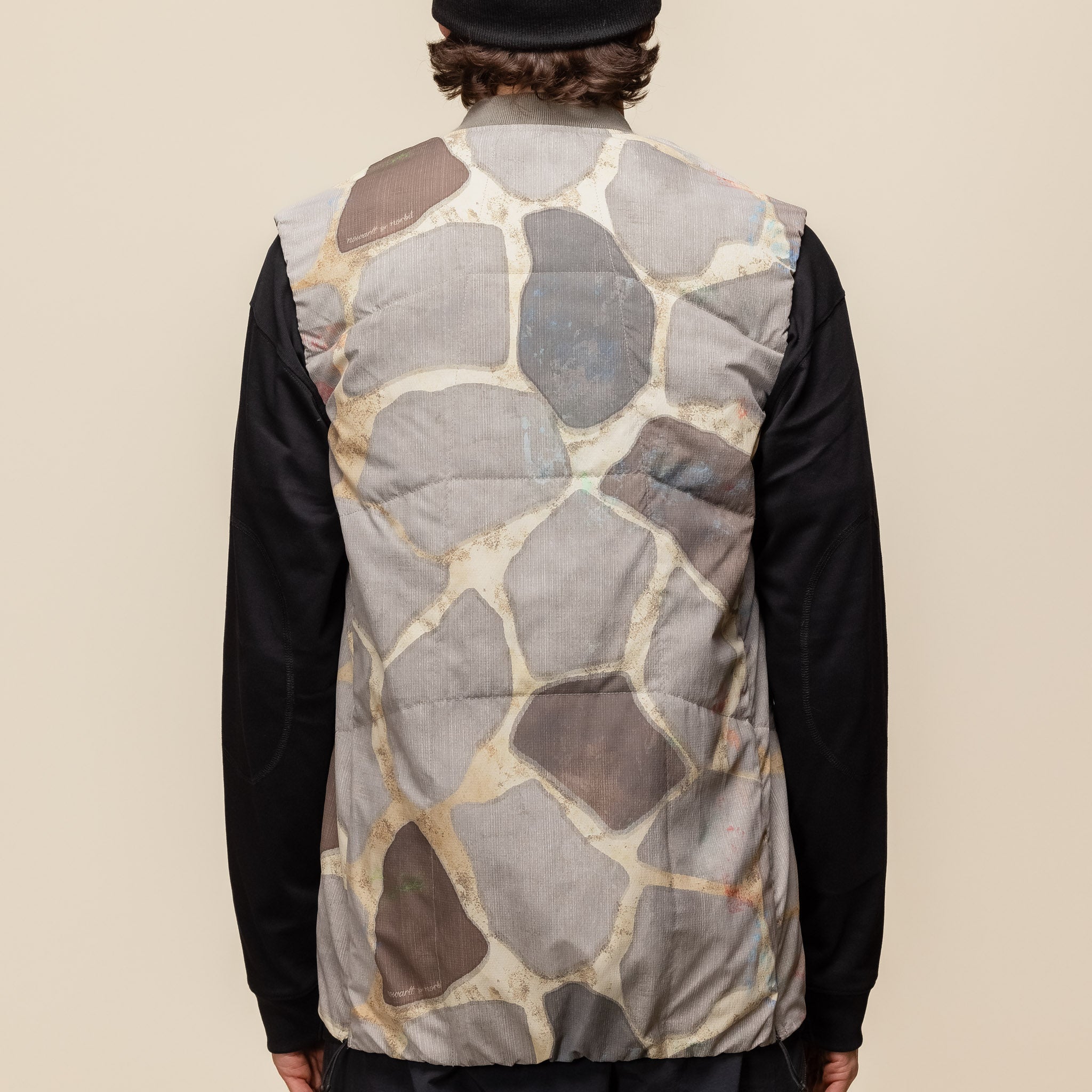 Norbit by Hiroshi Nozawa - Print Insulation Inner Bush Vest - Grey