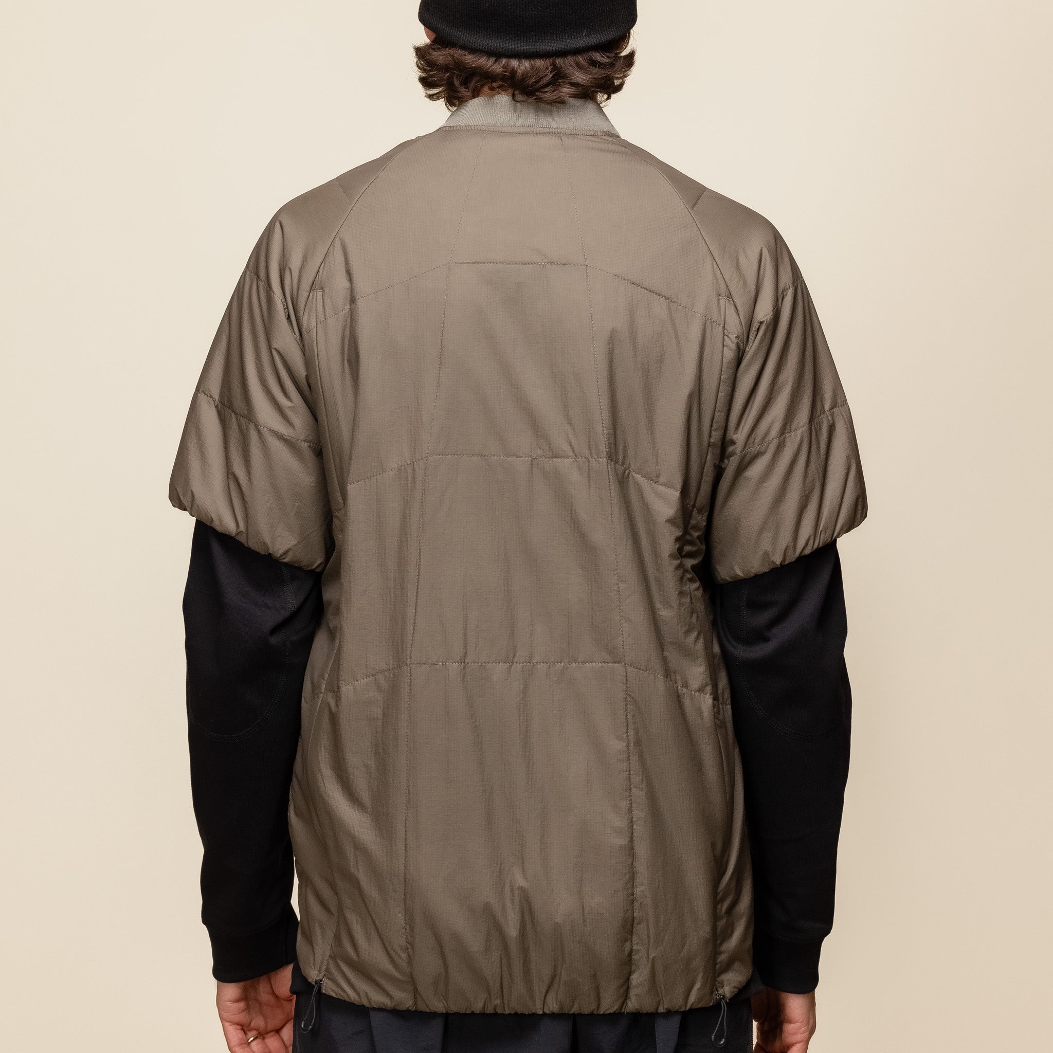 Norbit by Hiroshi Nozawa - Insulation Inner Bush Short Sleeve T-Shirt Jacket - Grey