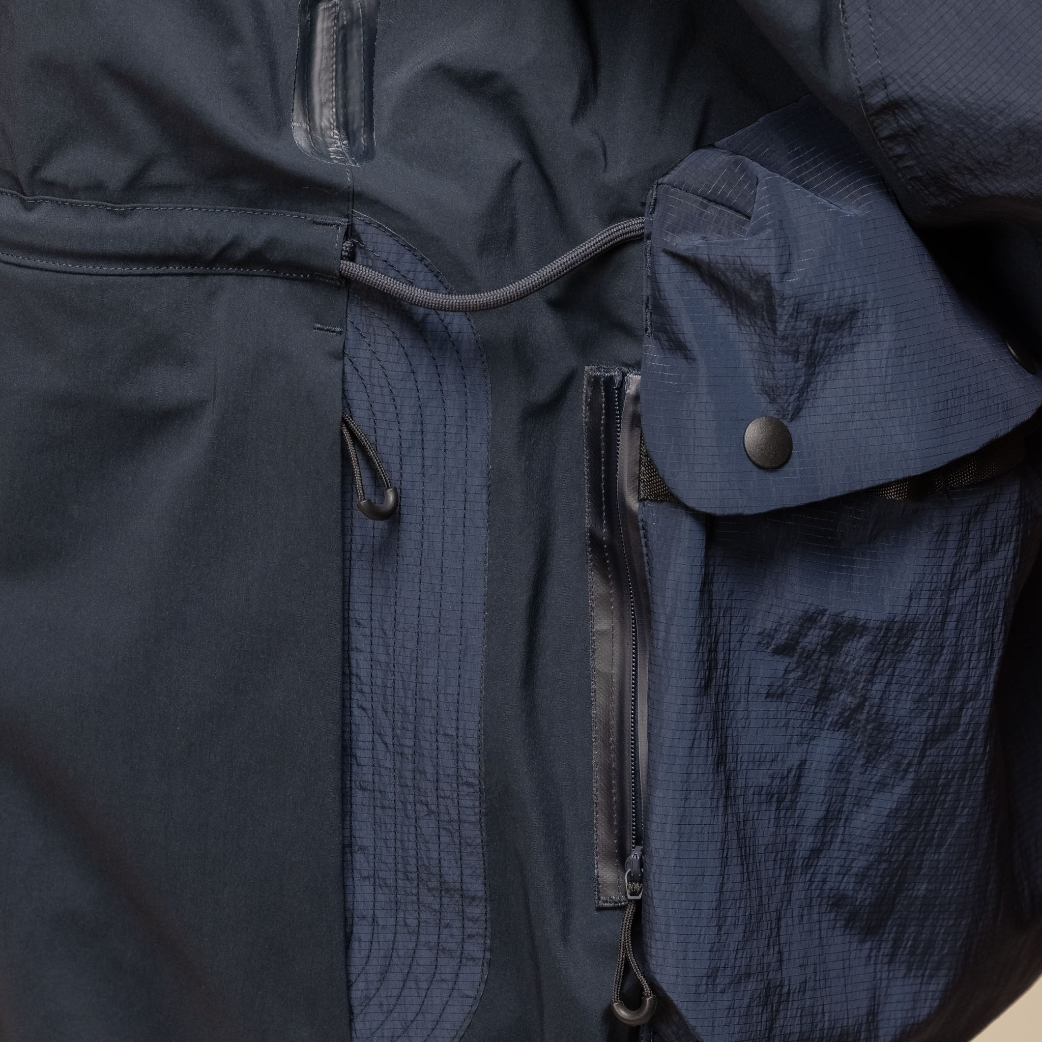 Norbit by Hiroshi Nozawa - All Weather Double Action 2 Way Collar Jacket - Navy