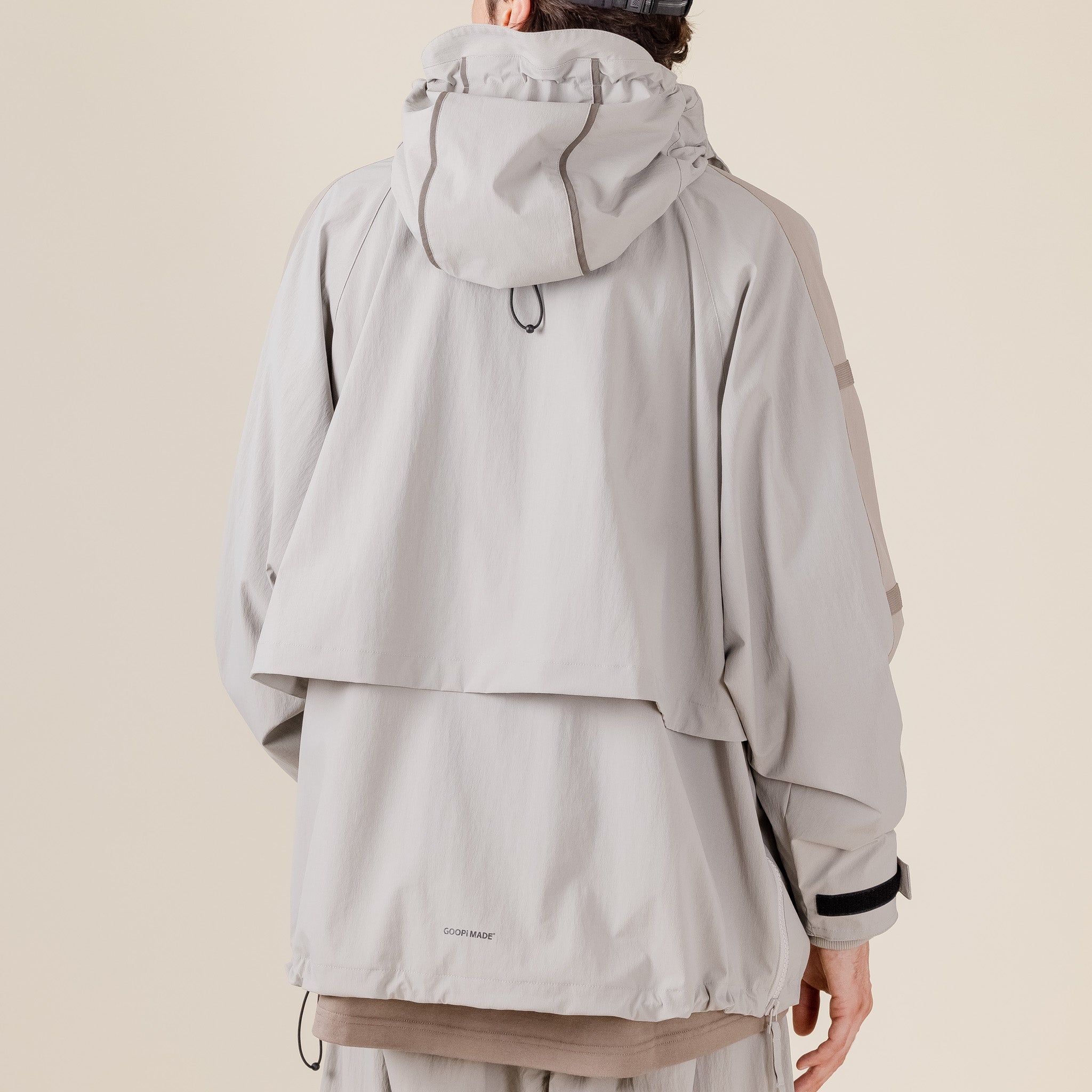 GOOPiMADE X TTOO - “Gof-A3” Tech-Meander Pullover Jacket - Light Grey "goopimade this thing of ours" "goopimade TTOO collaboration"
