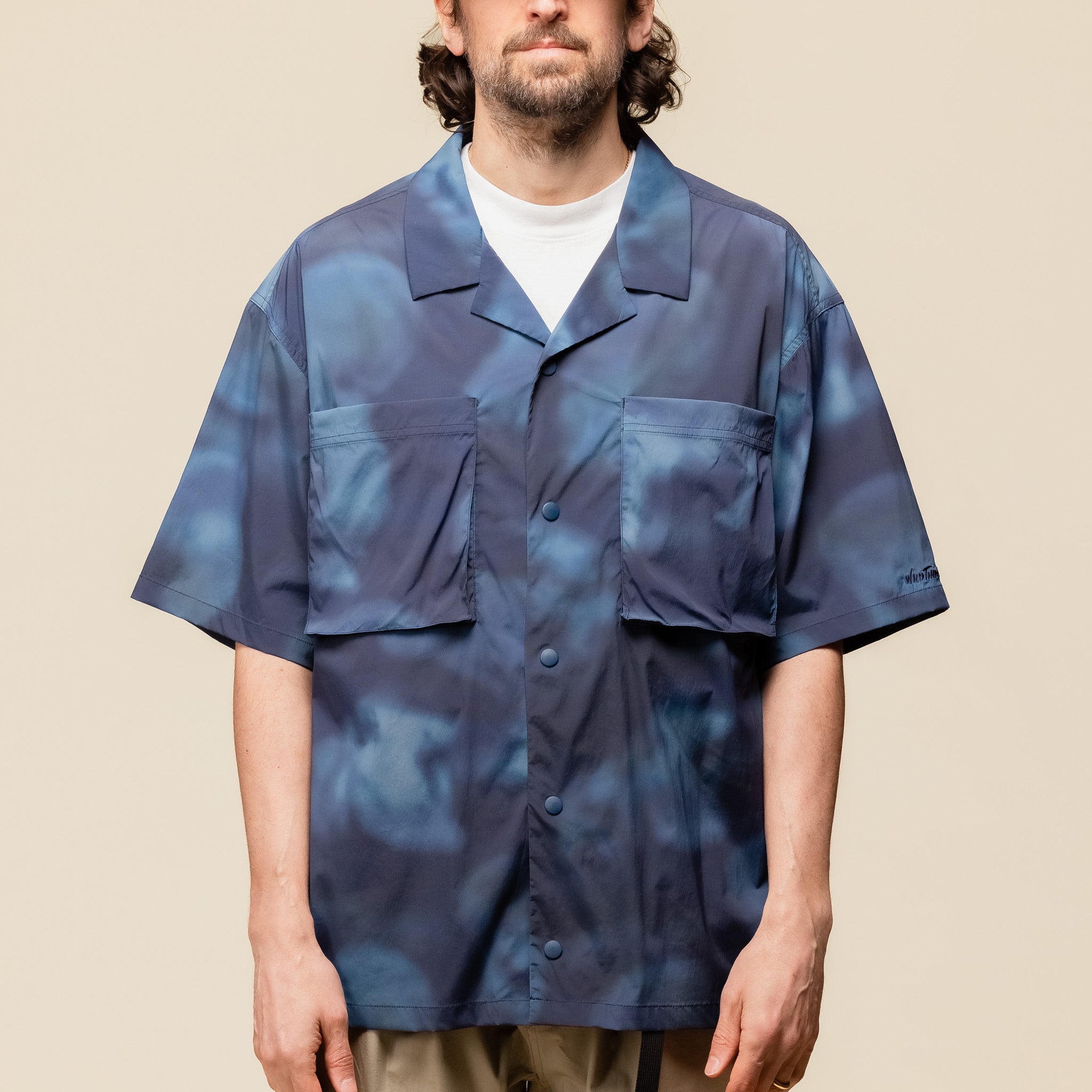 Wild Things Japan - Short Sleeve Camp Shirt - Nature Mosaic Blue