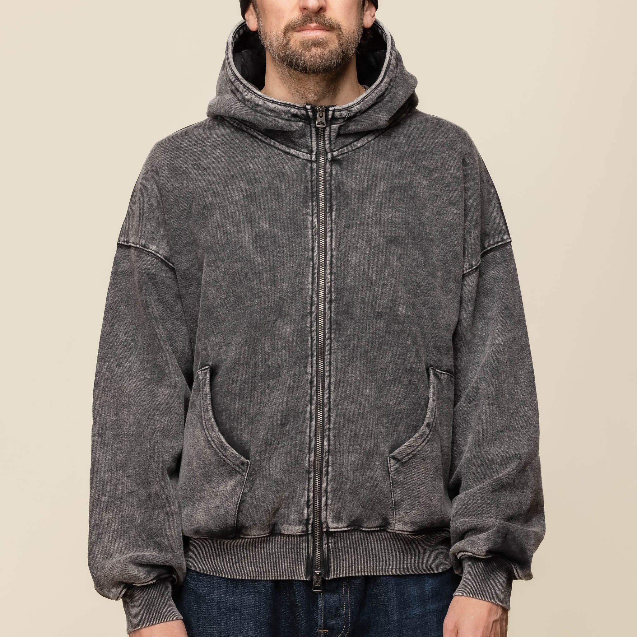 DEMARCOLAB - Acid Zip Hoody - Carbon