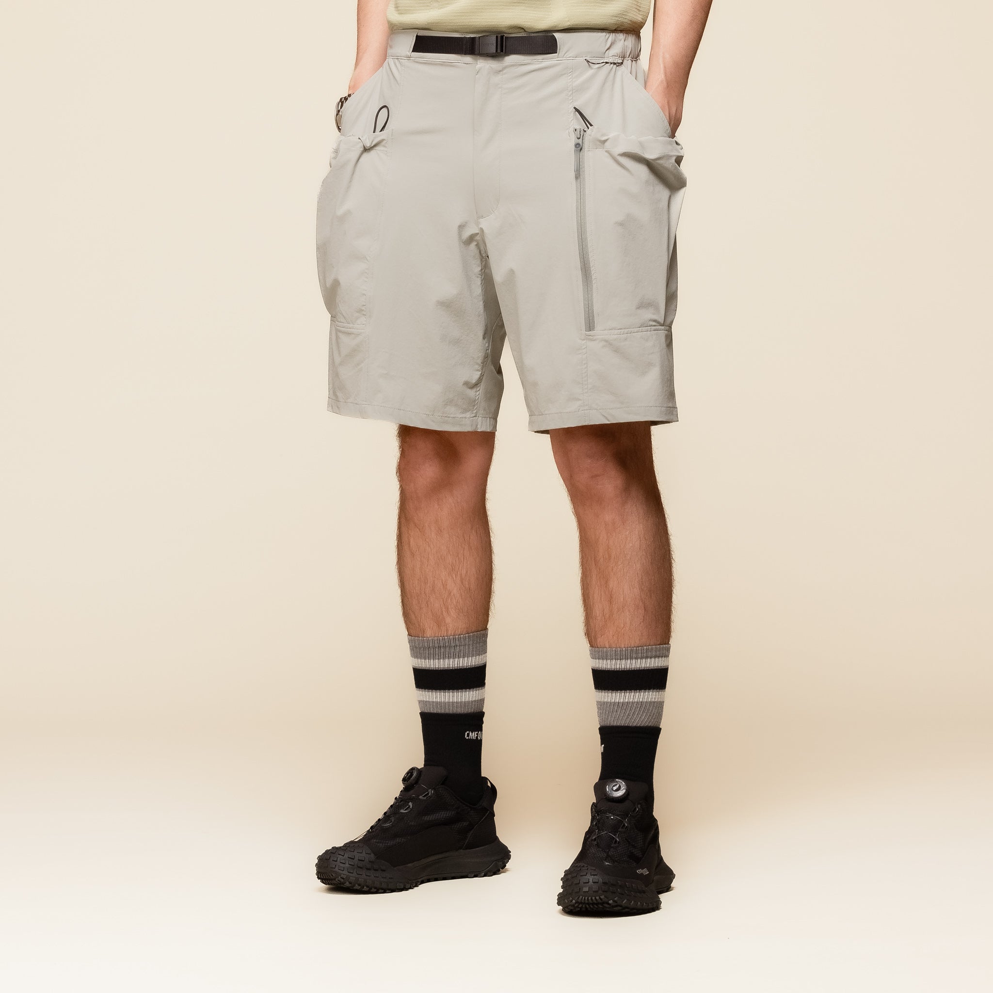 DOMXGD86U Descente 81 - Cordura Nylon Half Pants (Shorts) - Sand Beige