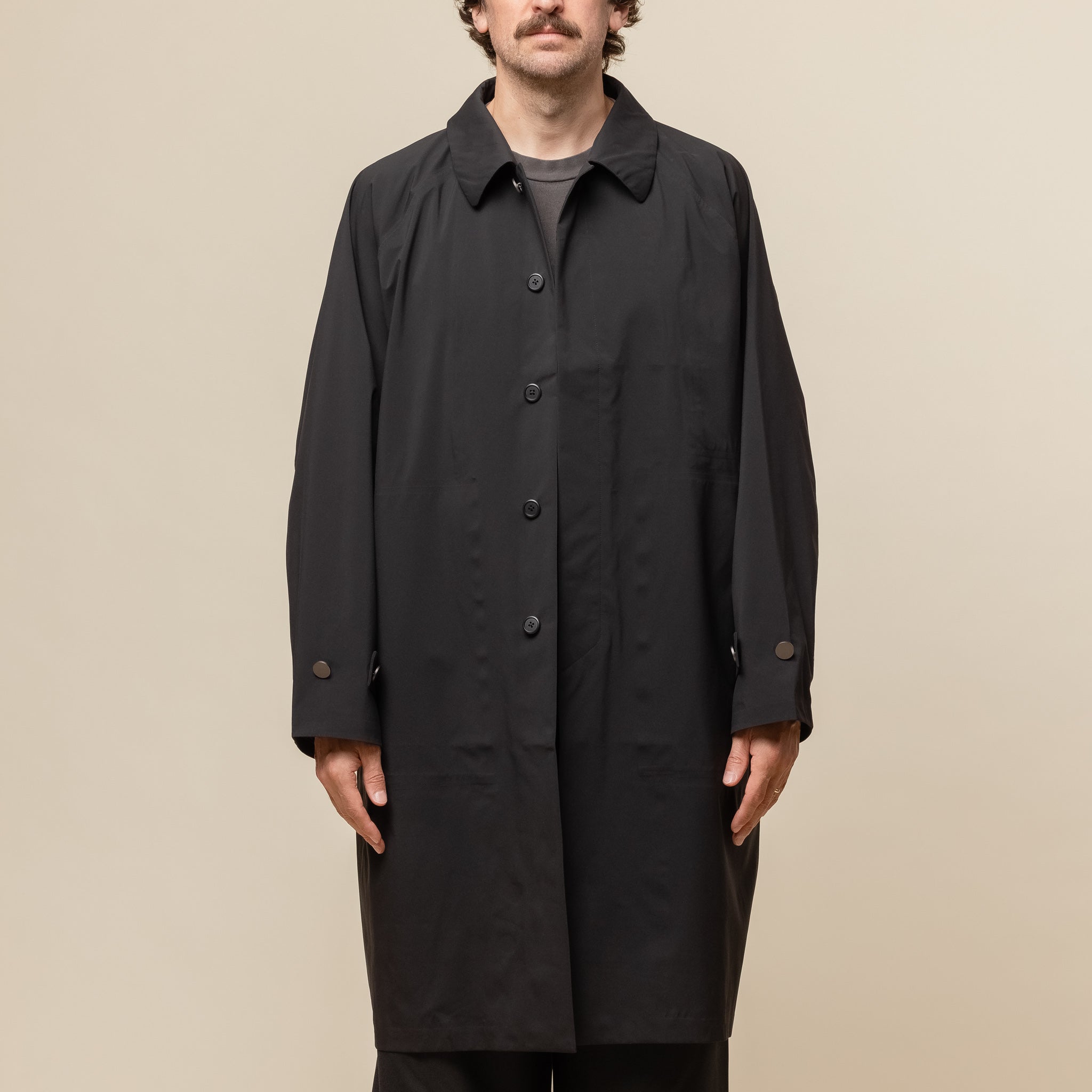 F/CE - Pertex Balmacaan Coat - Black