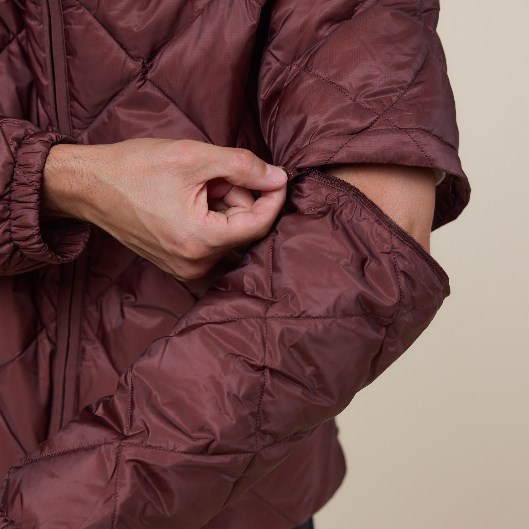 Hiking Patrol - Base Light Down Zip Off Jacket - Maroon