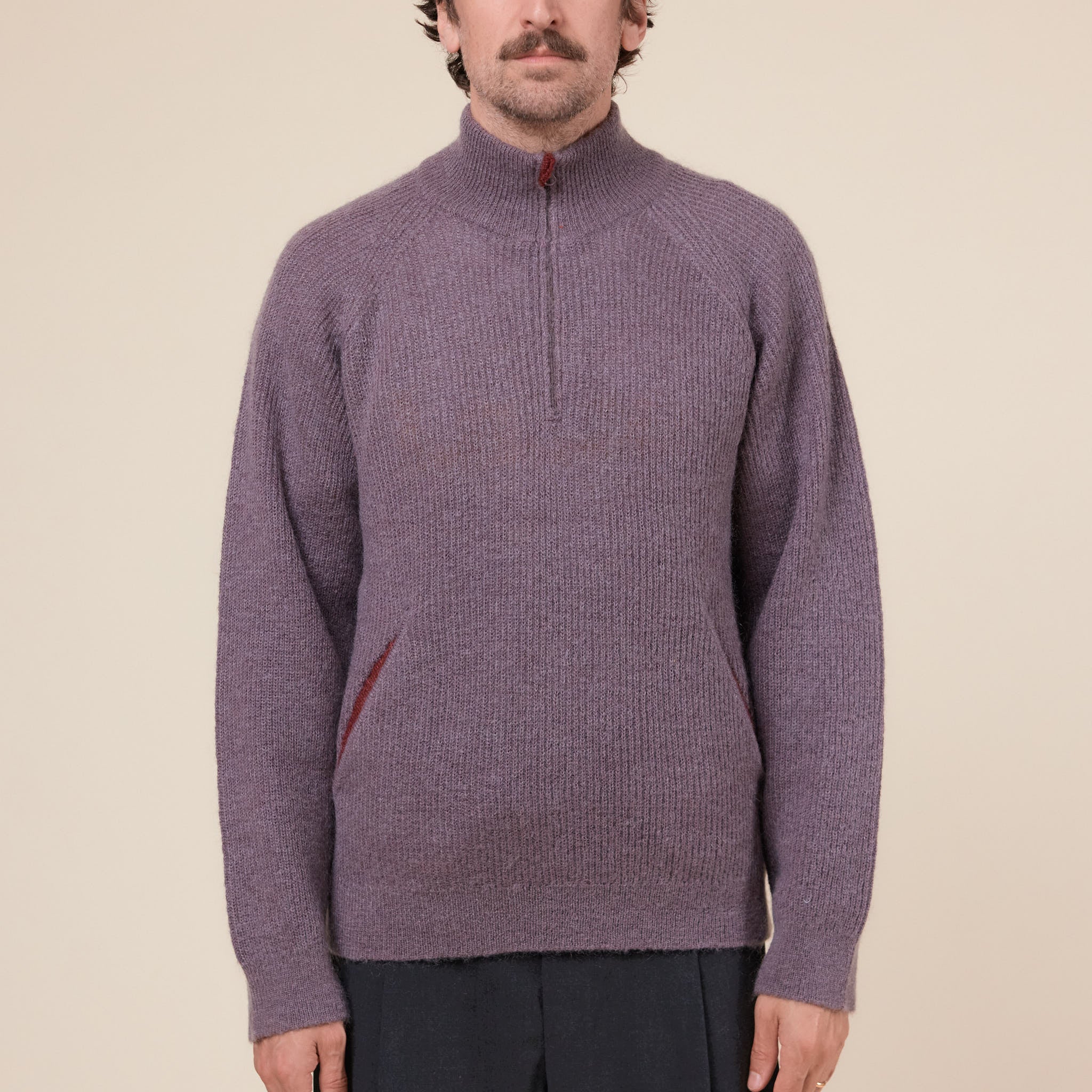 Hiking Patrol - Essence Mohair Mixed Knit Top - Maroon