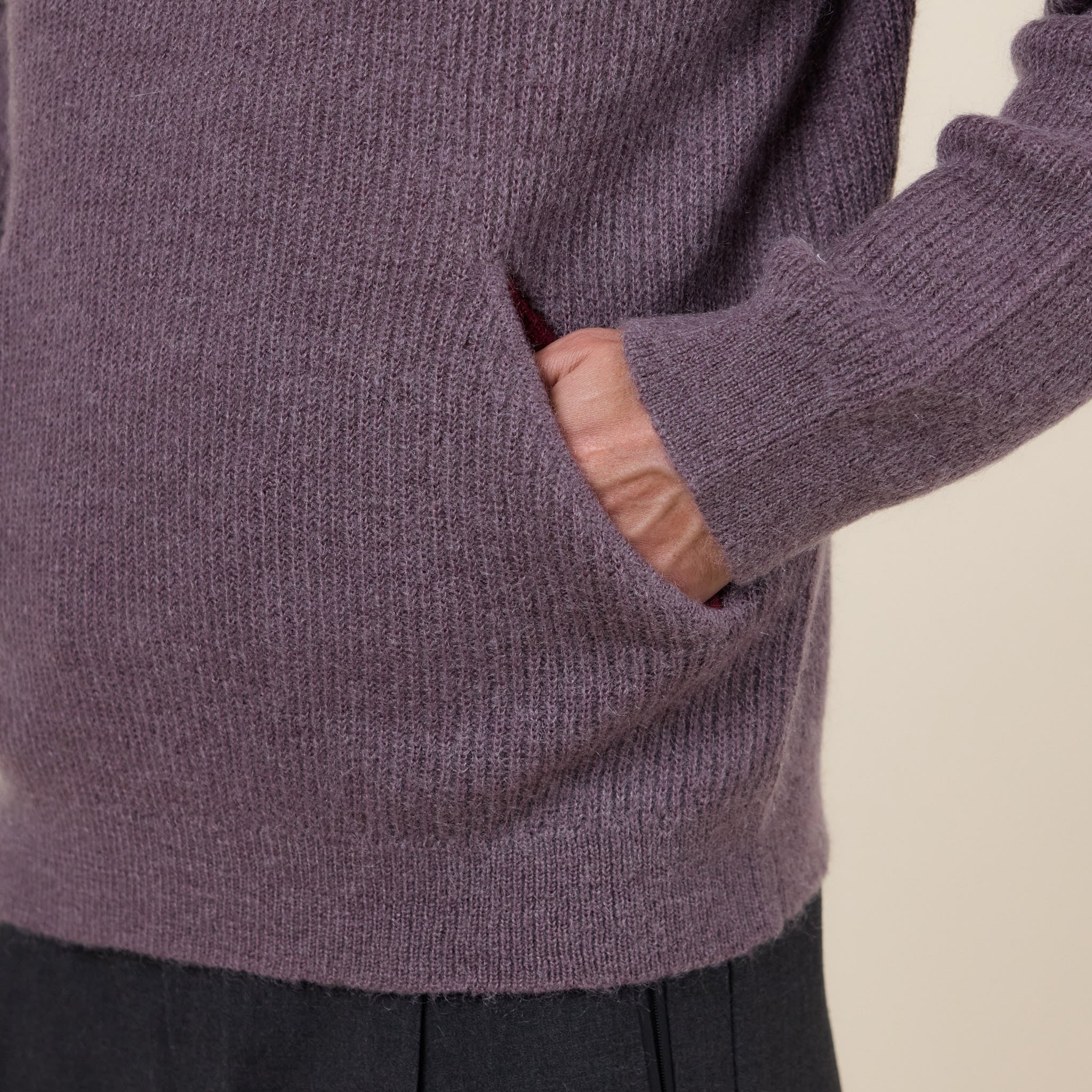 Hiking Patrol - Essence Mohair Mixed Knit Top - Maroon
