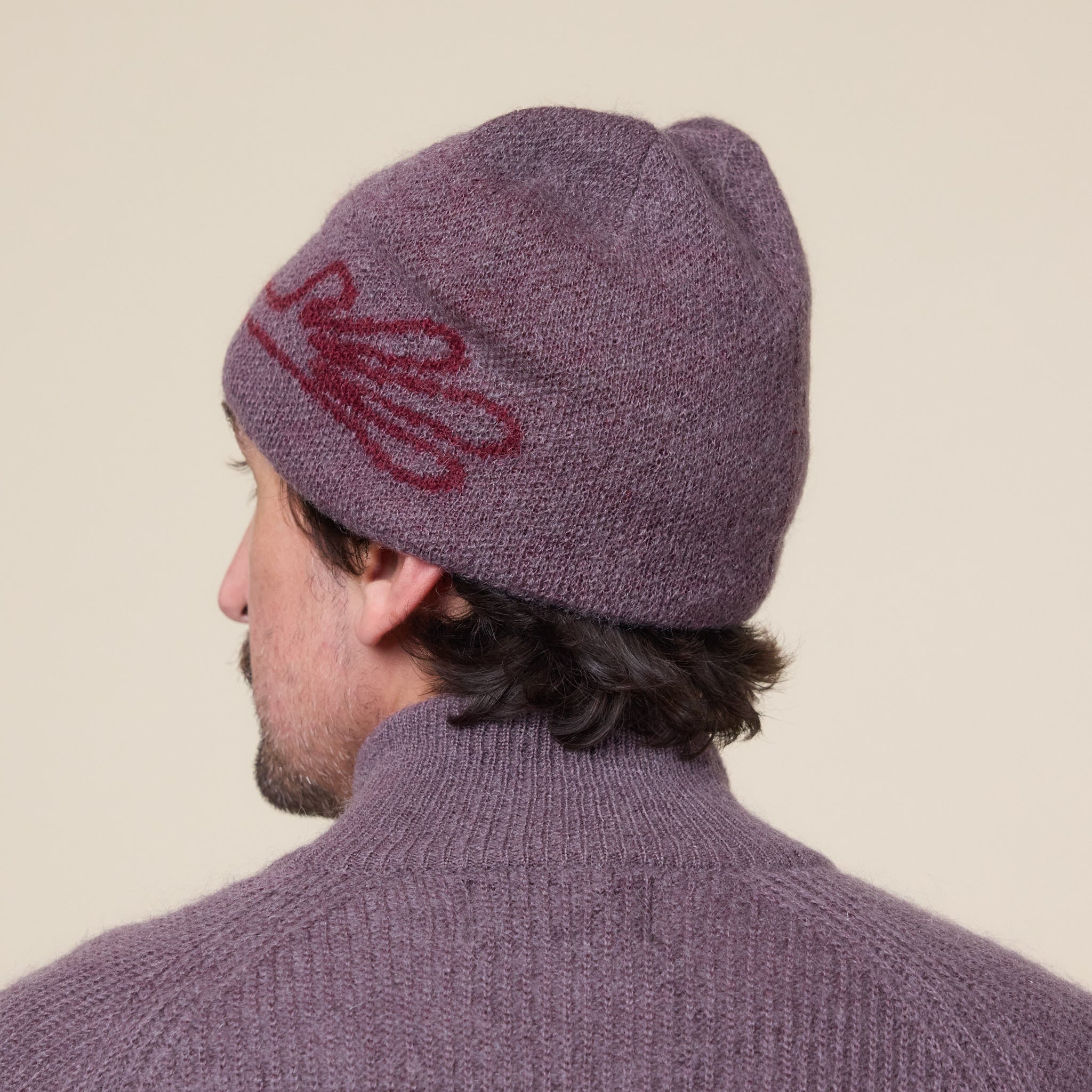 Hiking Patrol - Mascot Mohair Mixed Knit Beanie - Maroon