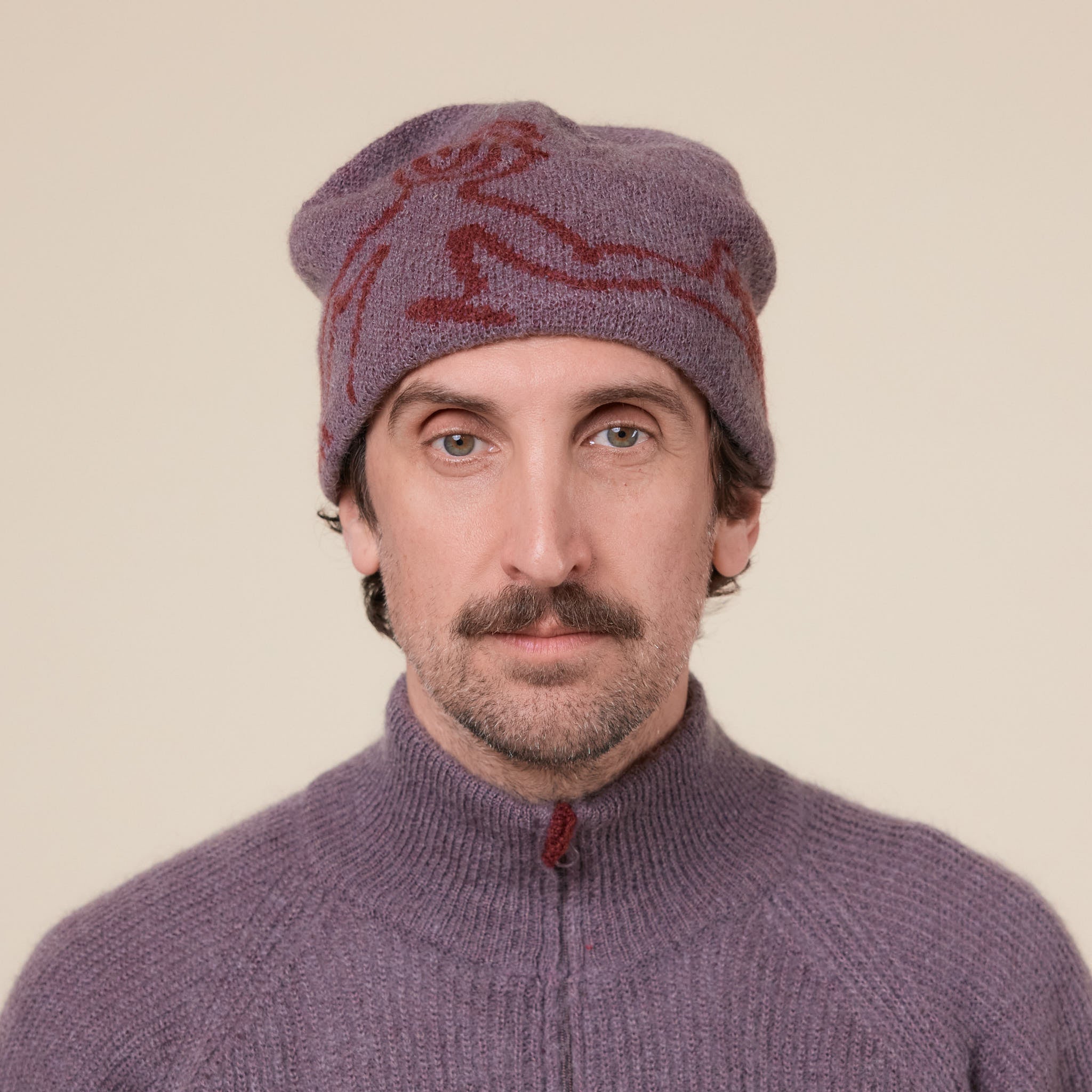 Hiking Patrol - Mascot Mohair Mixed Knit Beanie - Maroon