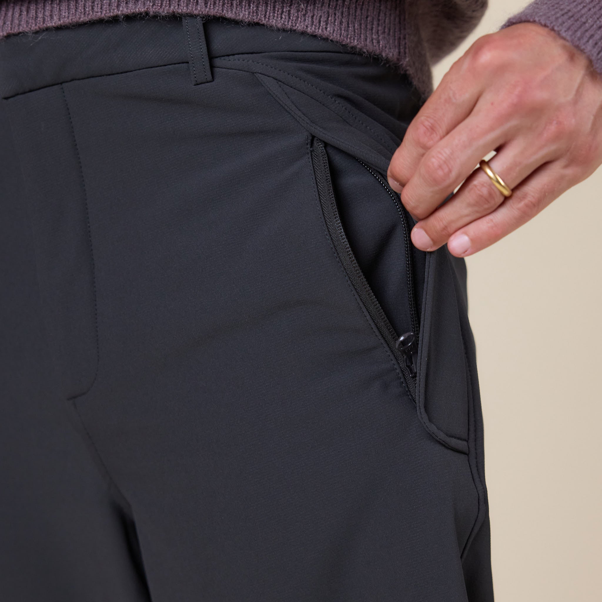 Hiking Patrol - Path Inner Brushed Softshell Trouser - Charcoal Black
