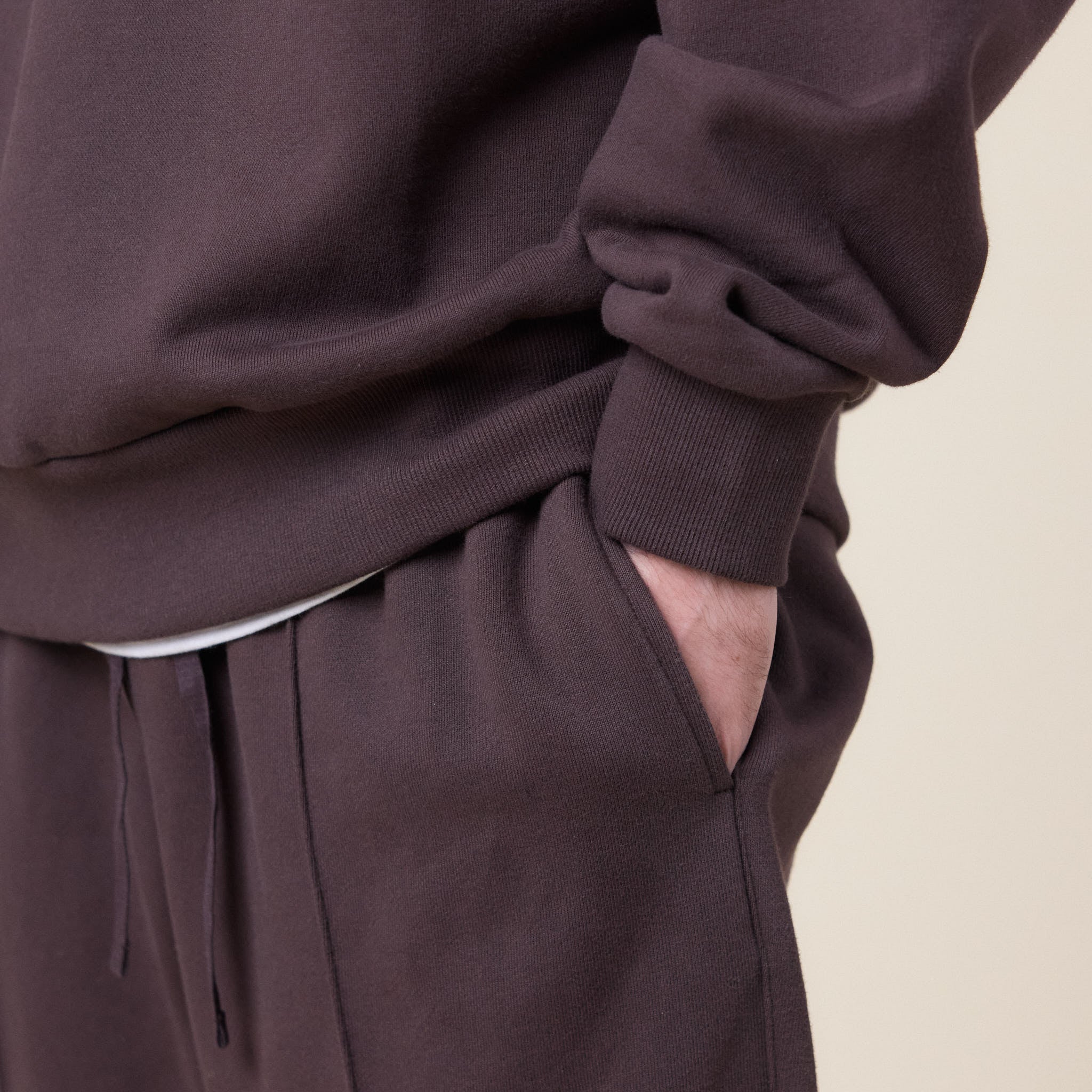 Merely Made - Premium Pintuck Jersey Wide Pants - Hickory Brown