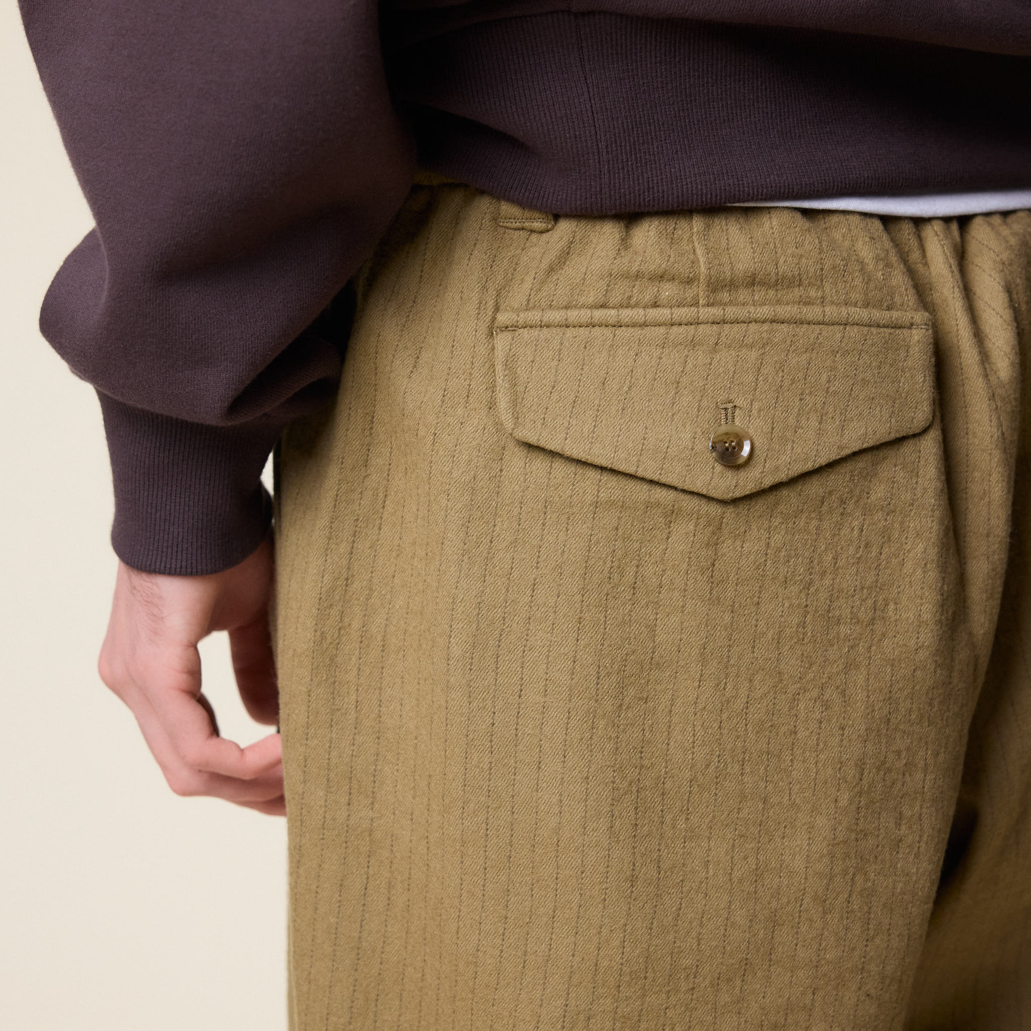 Merely Made - Premium Vintage Woolen Wide Pants - Peanut Brown