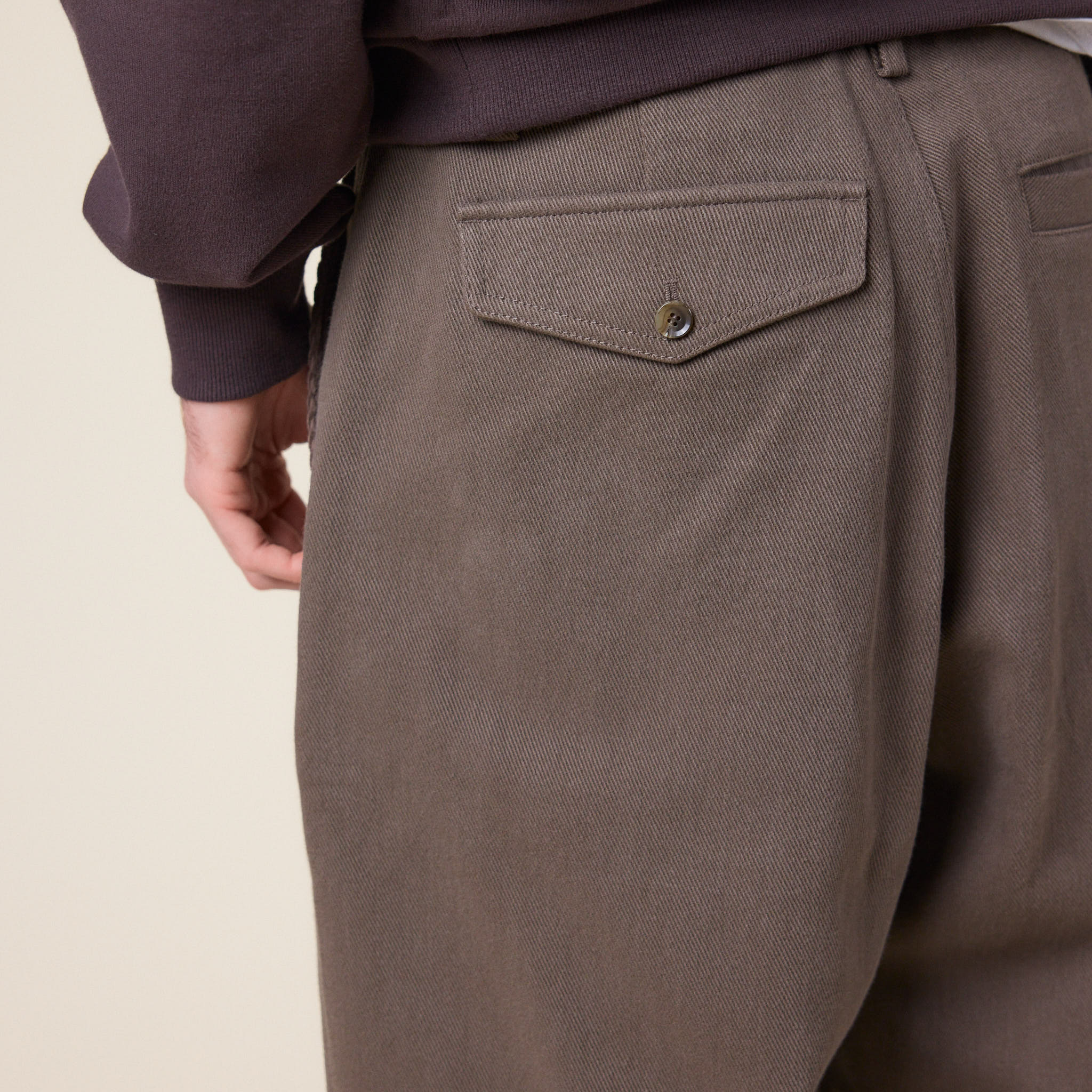 Merely Made - Premium Dual Fabric Contrast Wide Pants - Cocoa Brown