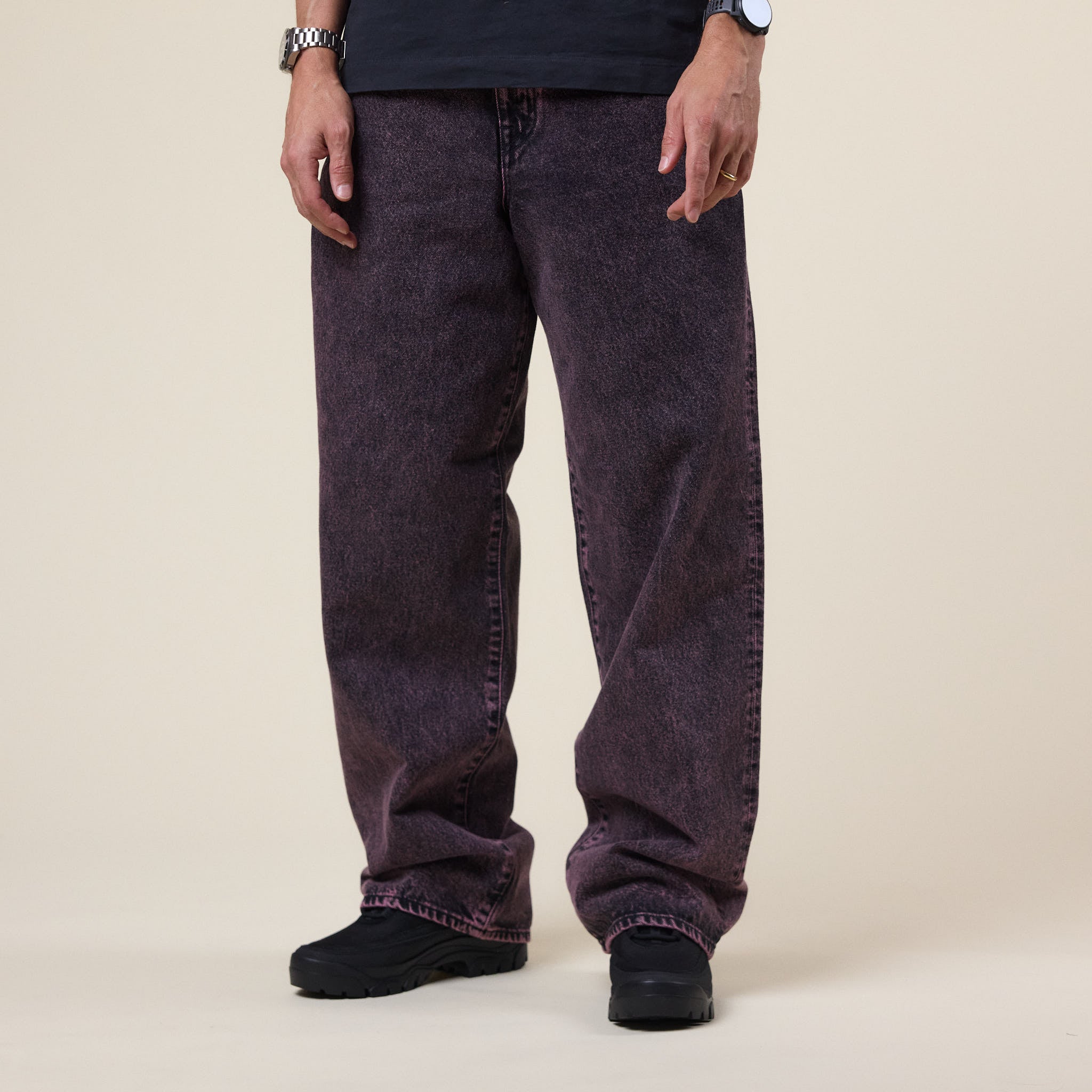 Edwin Jeans - Made in Japan Wide Pant - Black Pink Overdye