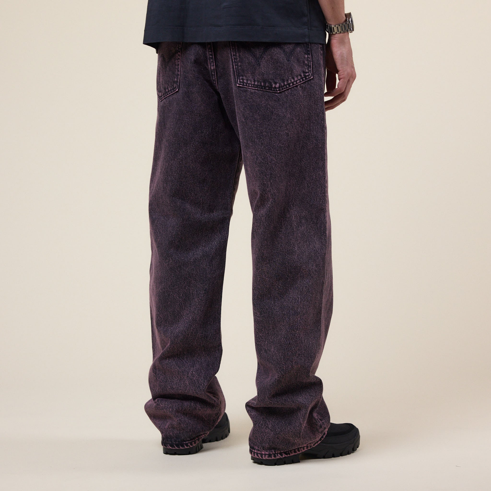Edwin Jeans - Made in Japan Wide Pant - Black Pink Overdye