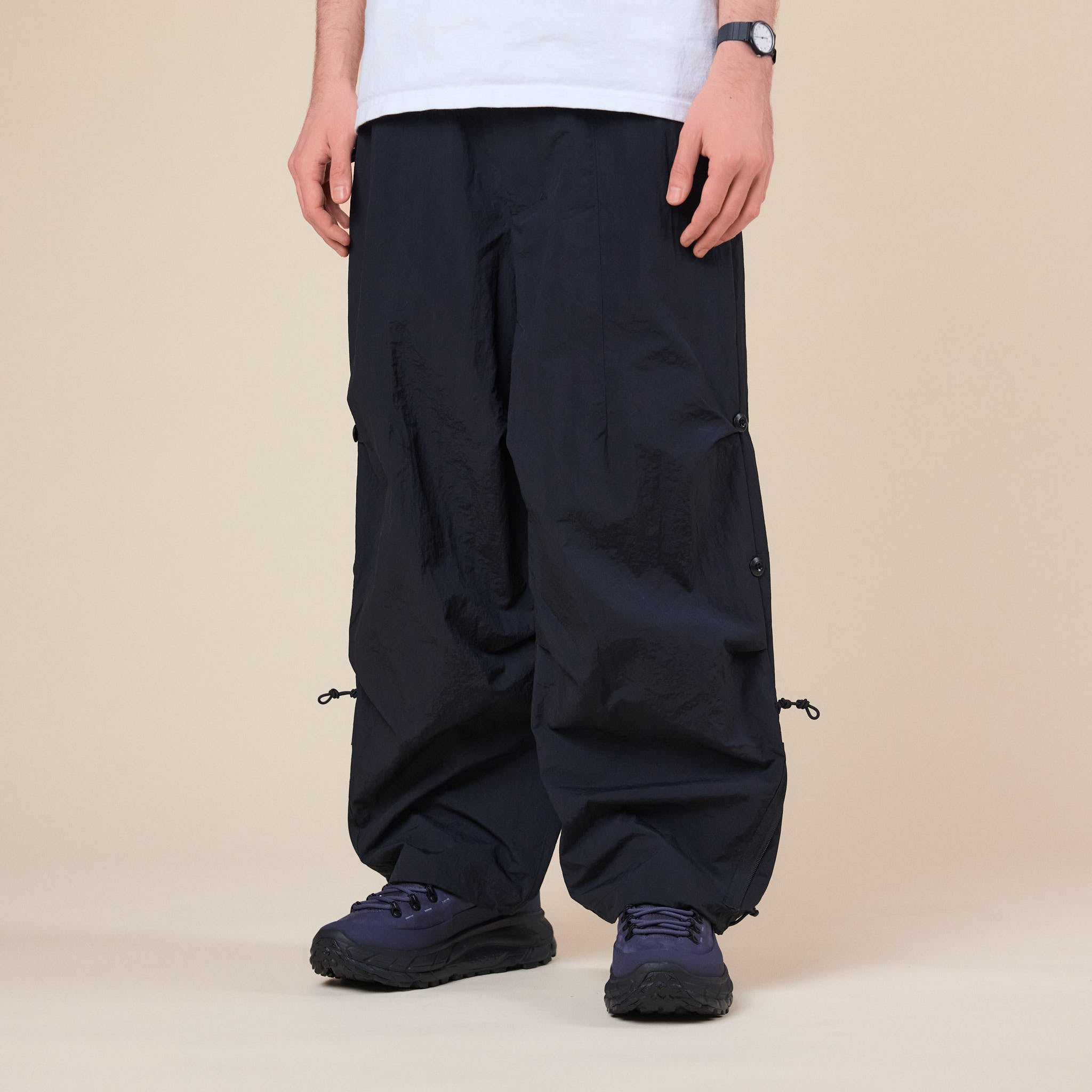 Poliquant - Changing Length Wide Zip Up Pants - Black