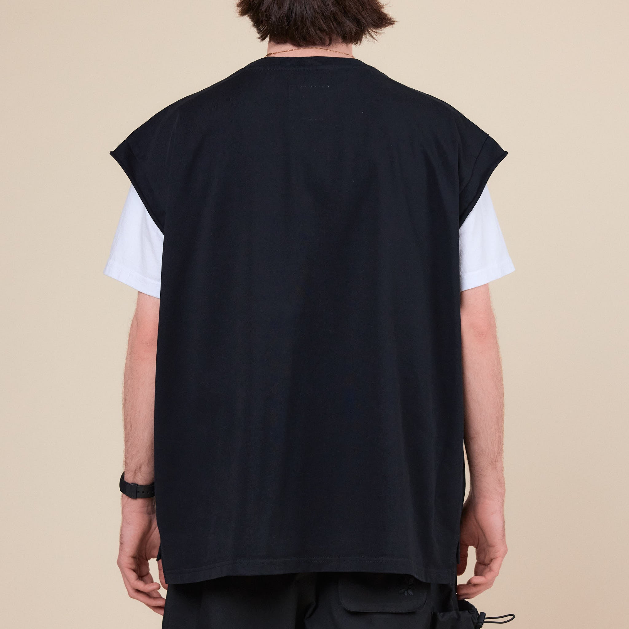 CMF Comfy Outdoor Garment - Heavy Cotton "Slow Dry" No Sleeve Pocket T-Shirt - Black