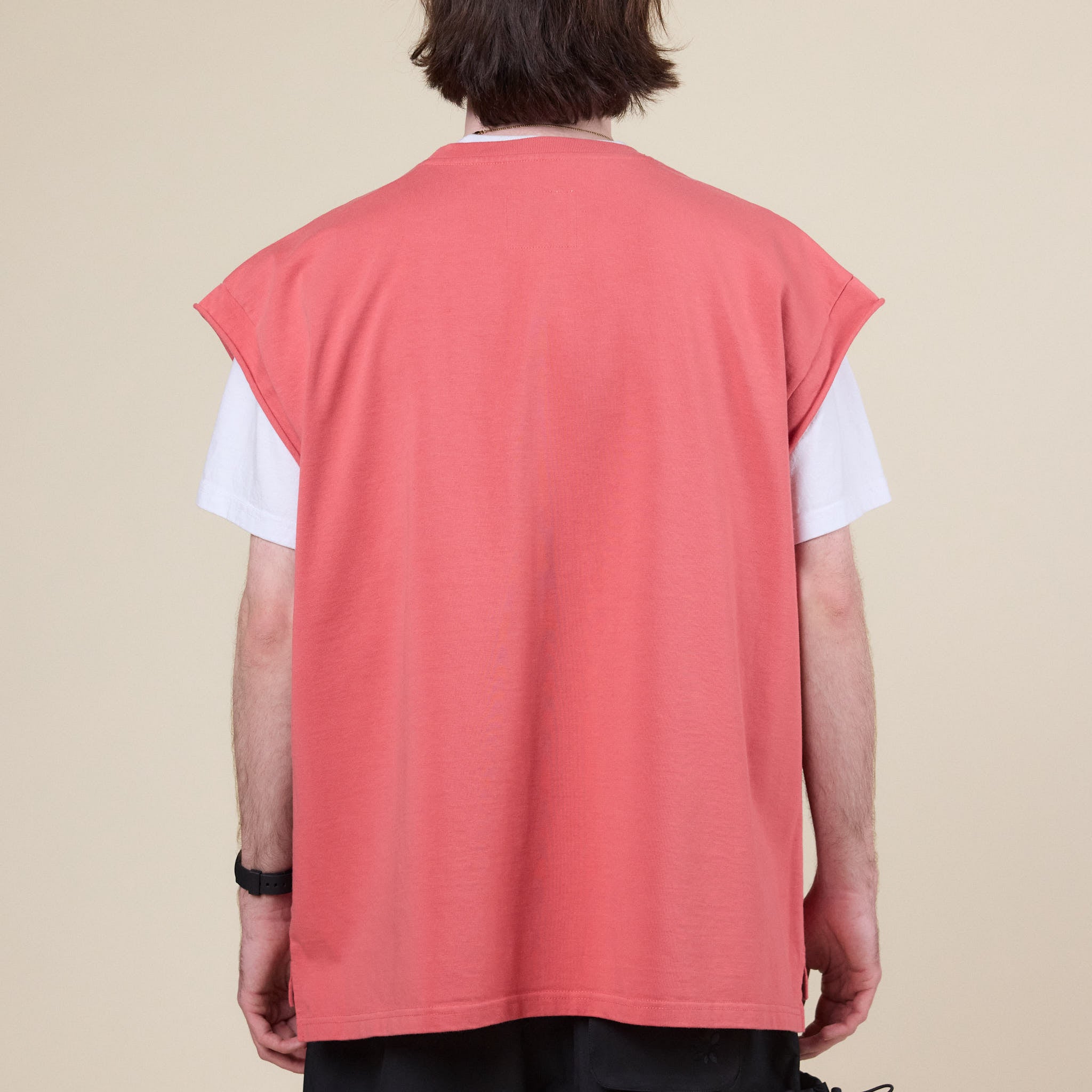 CMF Comfy Outdoor Garment - Heavy Cotton "Slow Dry" No Sleeve Pocket T-Shirt - Salmon