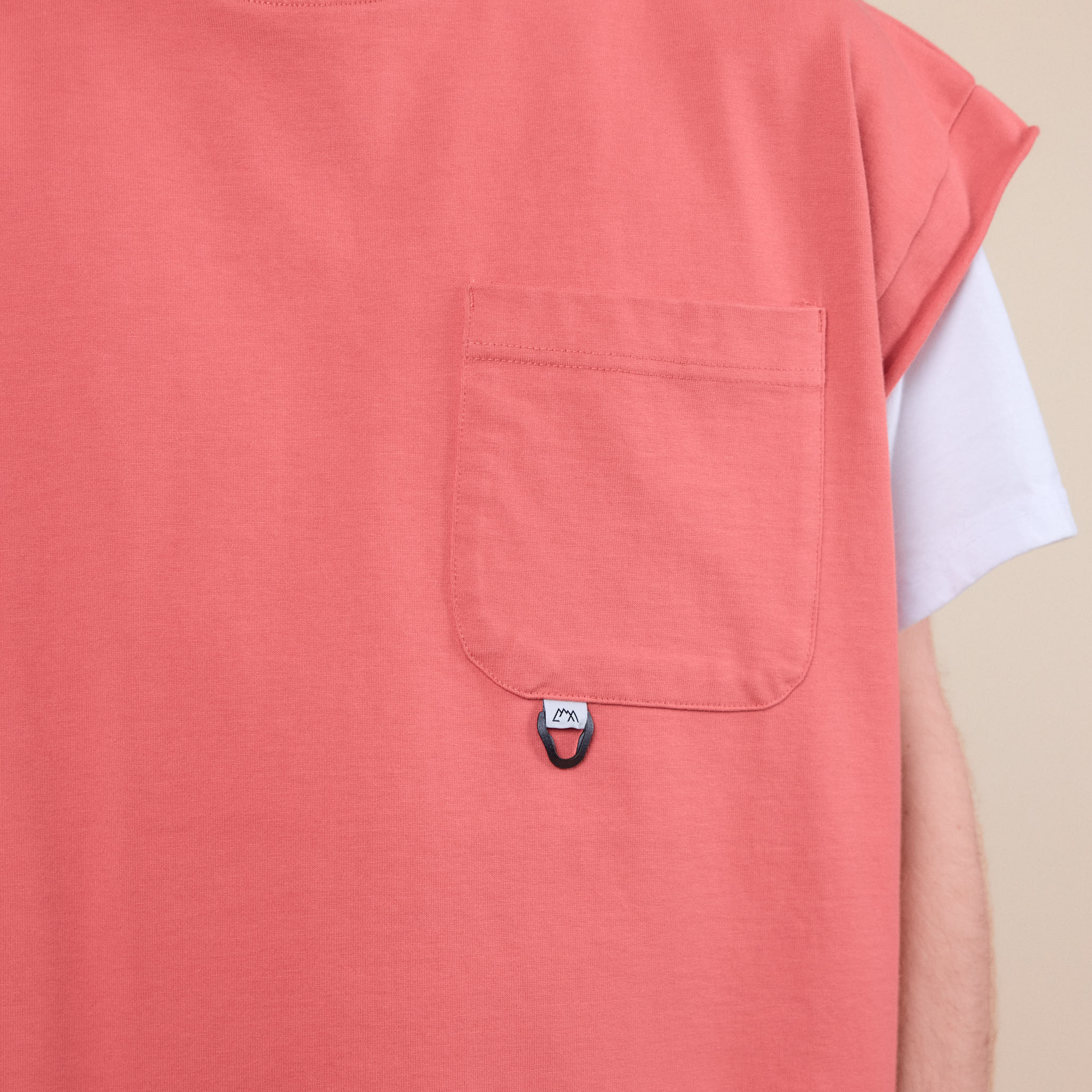 CMF Comfy Outdoor Garment - Heavy Cotton "Slow Dry" No Sleeve Pocket T-Shirt - Salmon