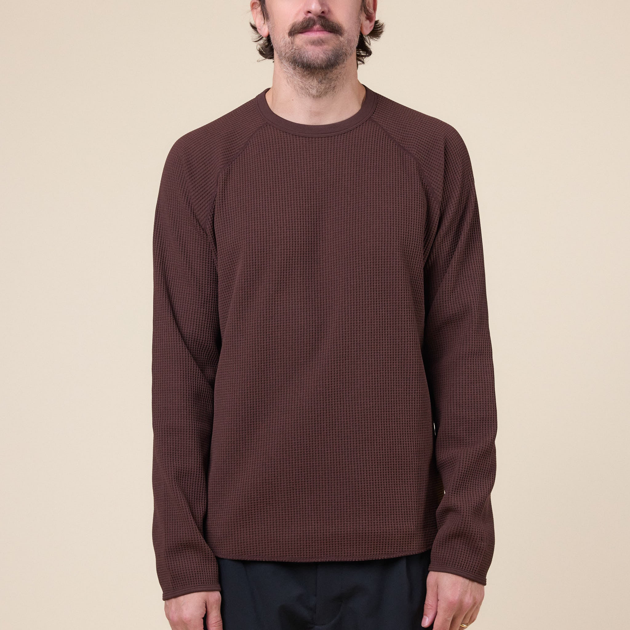 Goldwin - Waffle Long Sleeve T-Shirt - Chicory Brown