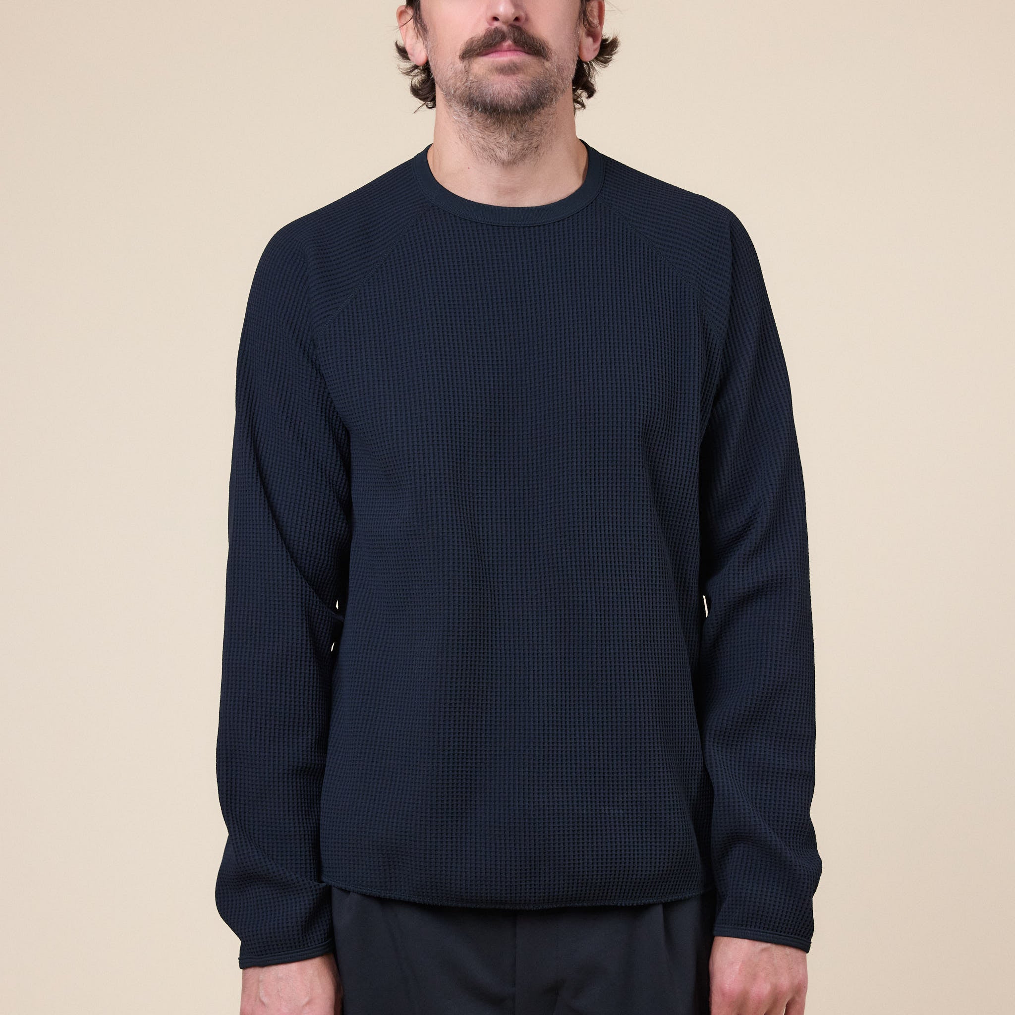 Goldwin - Waffle Long Sleeve T-Shirt - Black