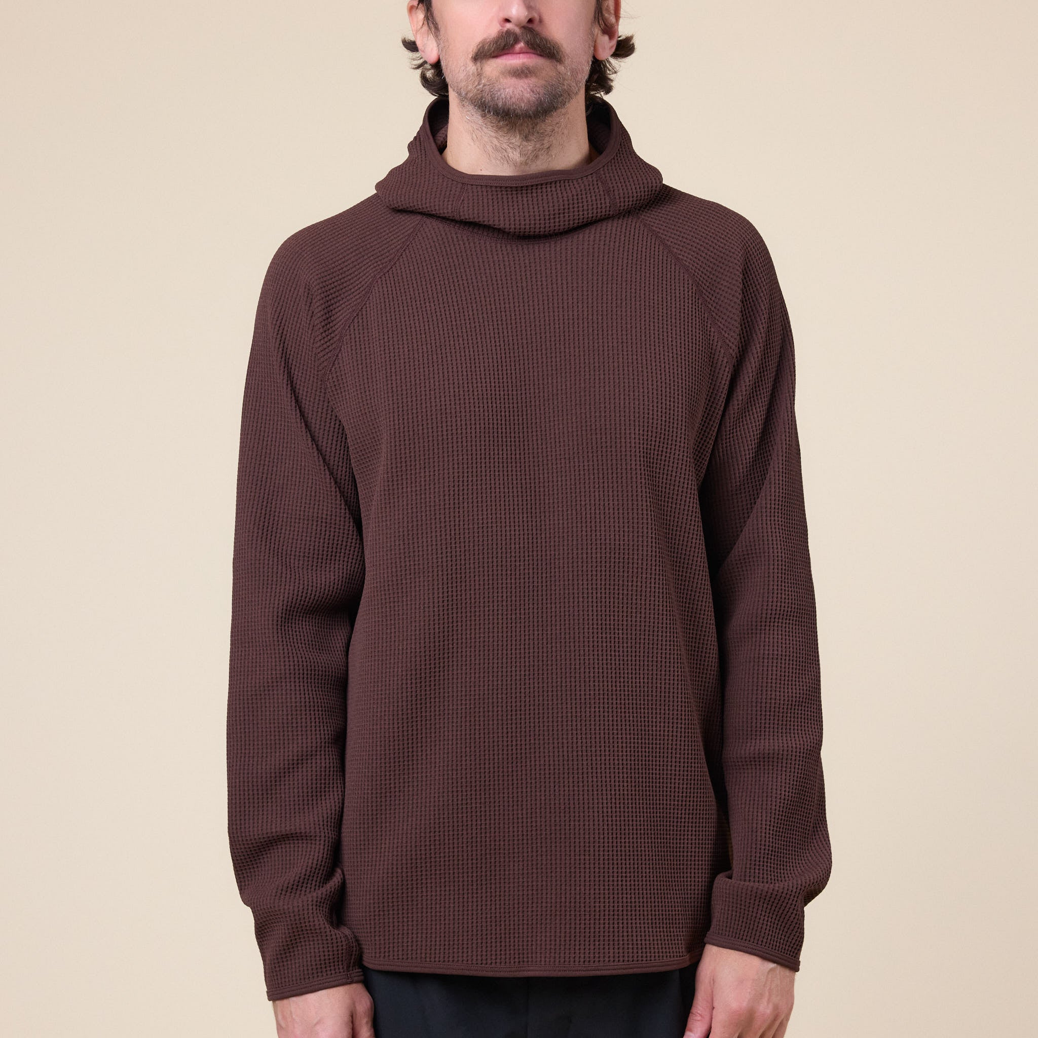 Goldwin - Waffle Long Sleeve Hoodie - Chicory Brown