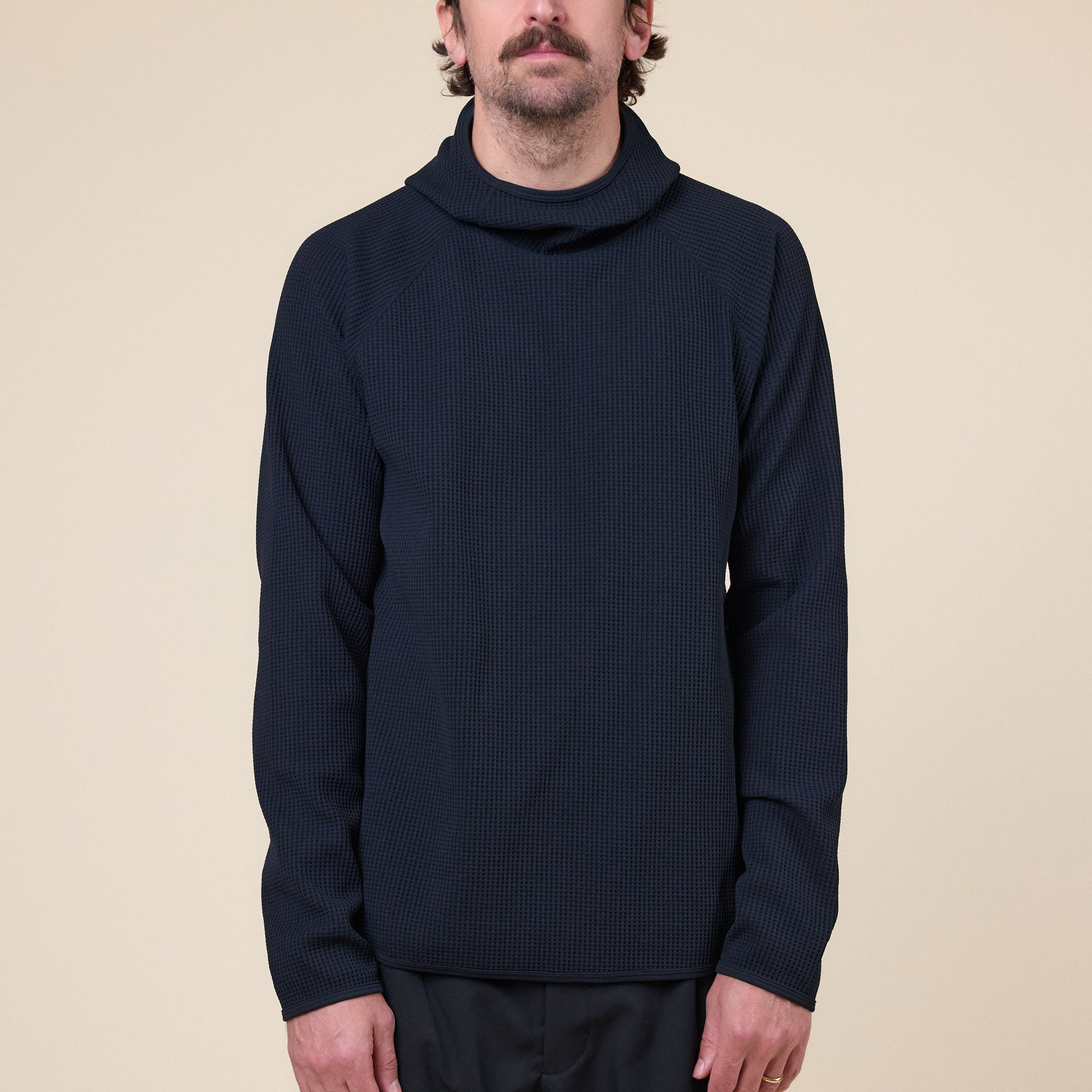 Goldwin - Waffle Long Sleeve Hoodie - Black