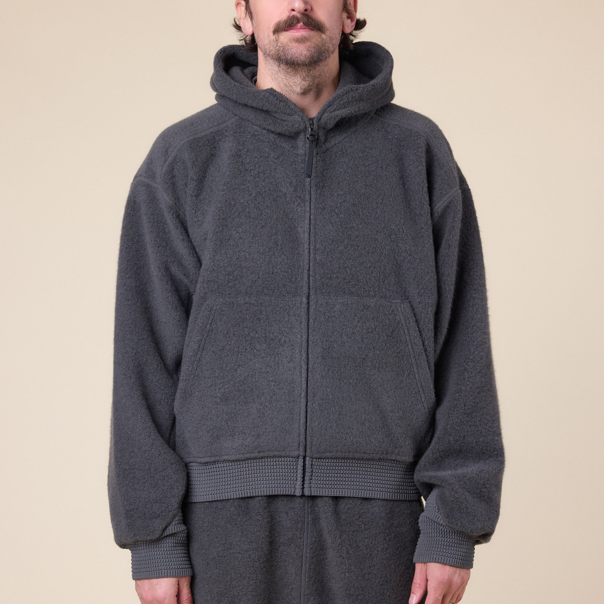 Goldwin 0 - Wool Fleece Hoodie - Dark Lava