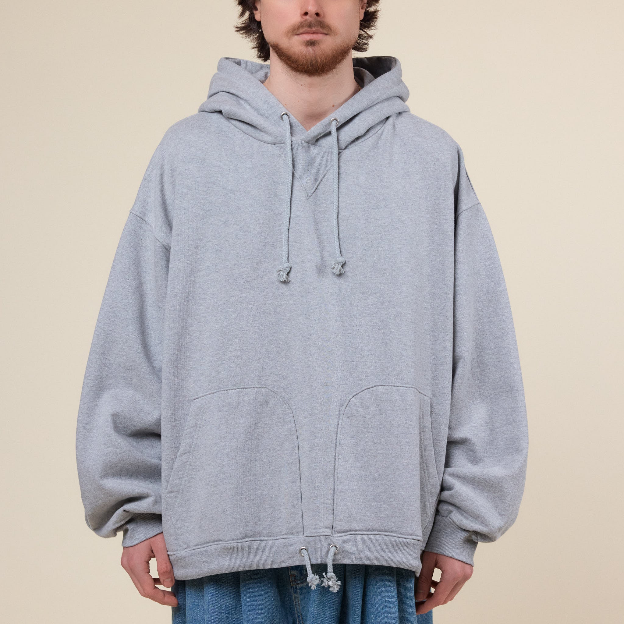 Anglan - Double Valley Hoodie - Melange Grey