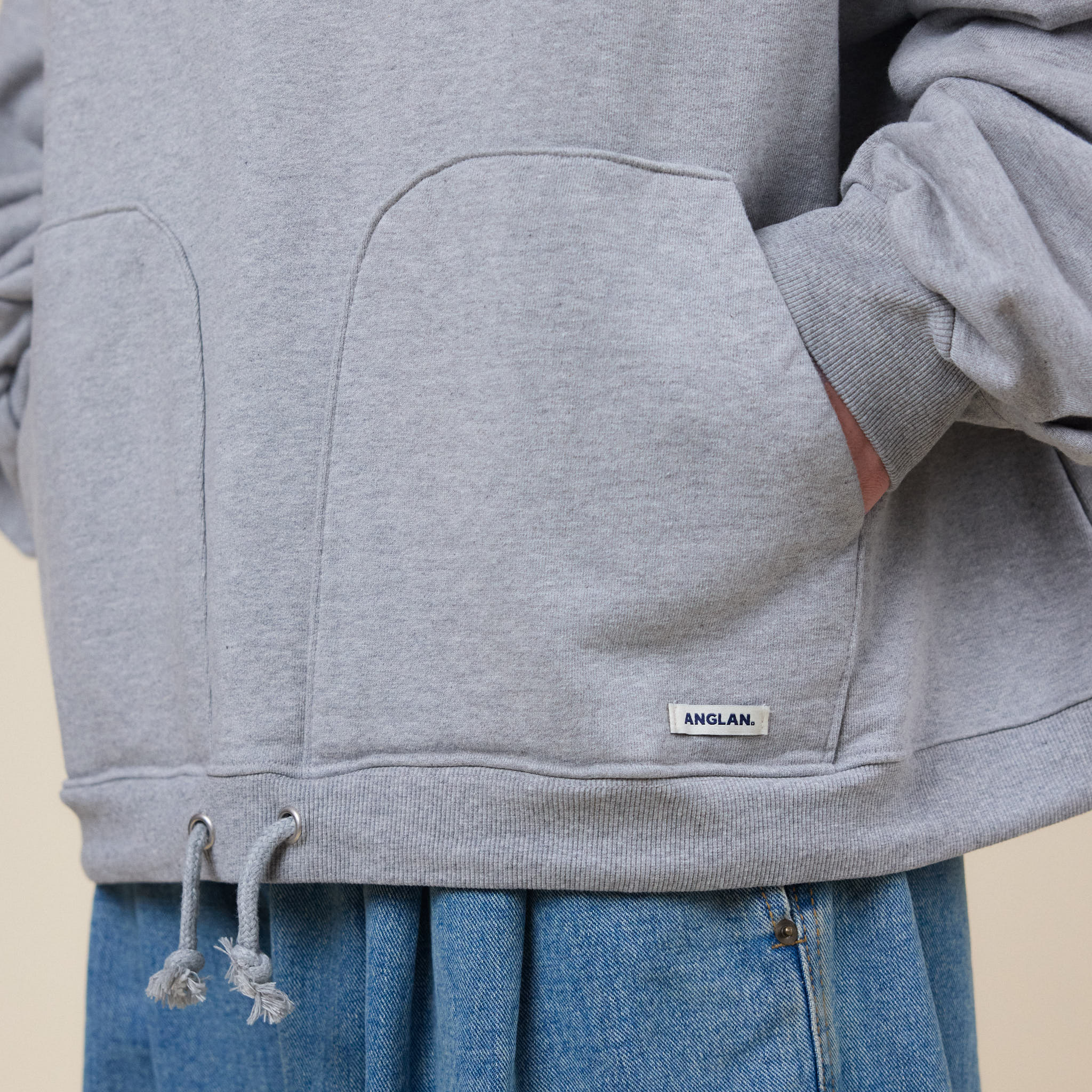 Anglan - Double Valley Hoodie - Melange Grey