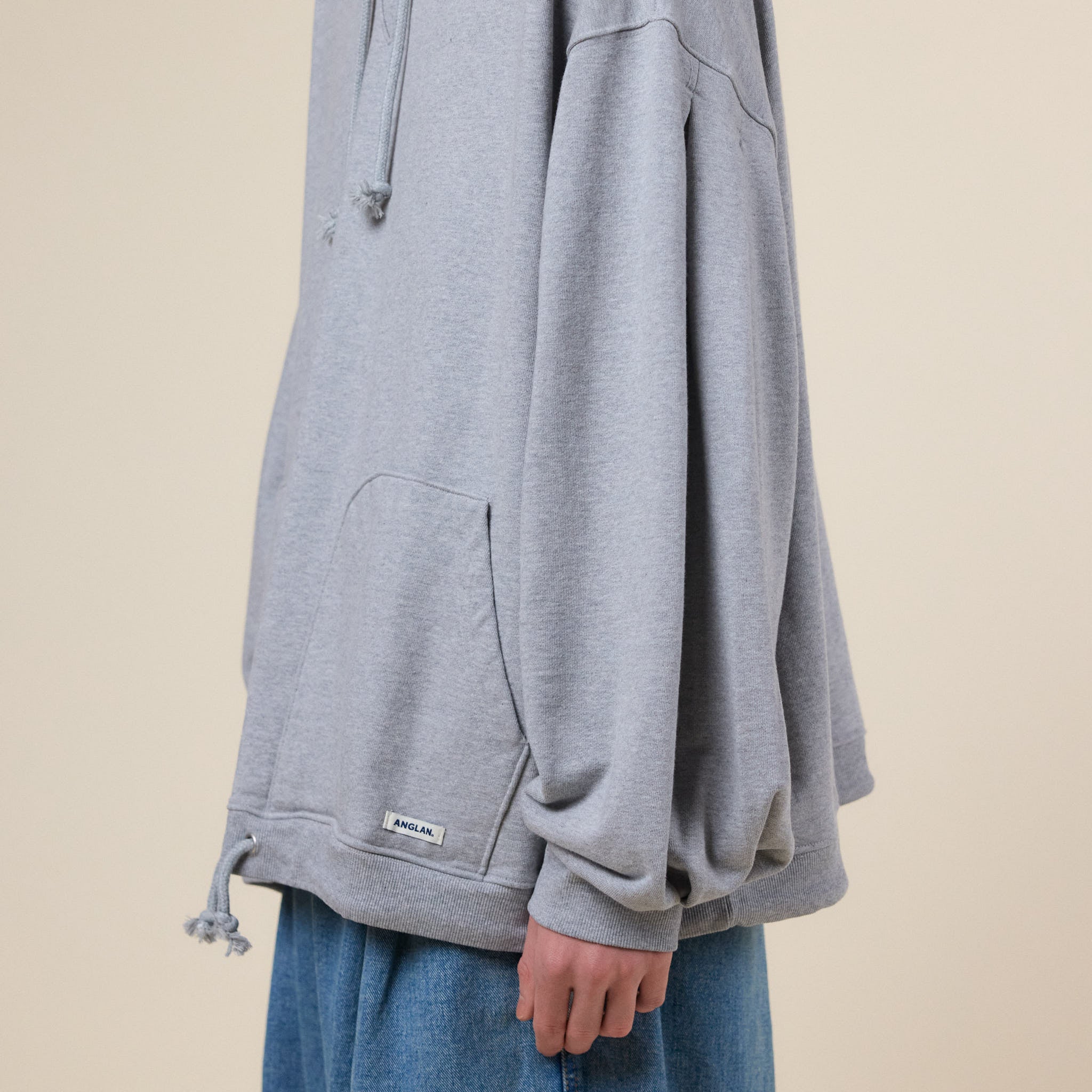 Anglan - Double Valley Hoodie - Melange Grey