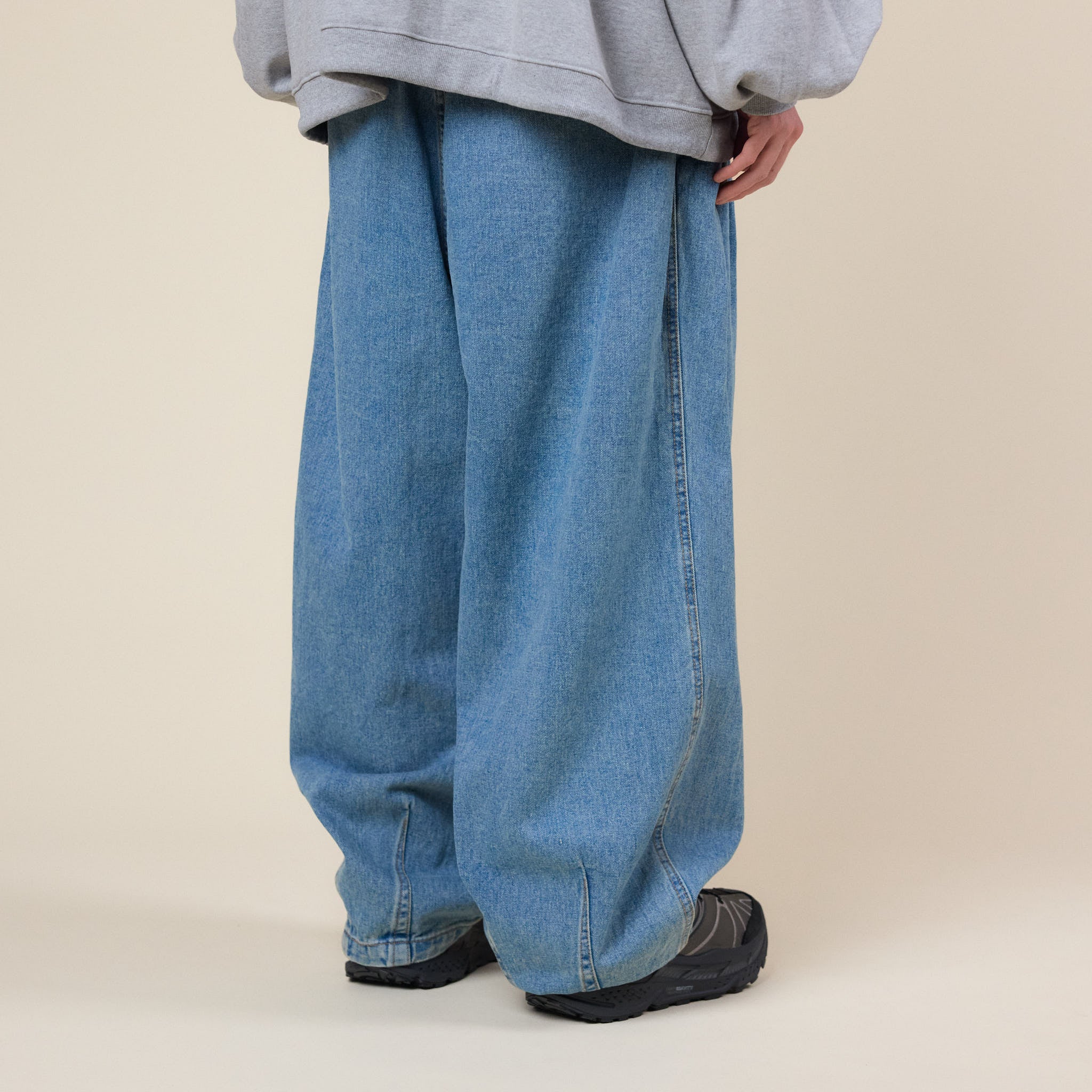 Anglan - Stone Vintage Denim Baloon Pants - Stone Wash