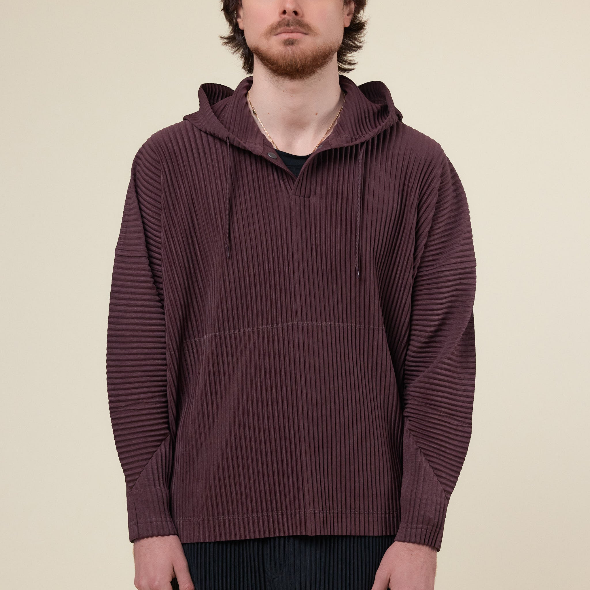 Homme Plissé Issey Miyake - Monthly Colours Pleated Hoodie - Edge Brown